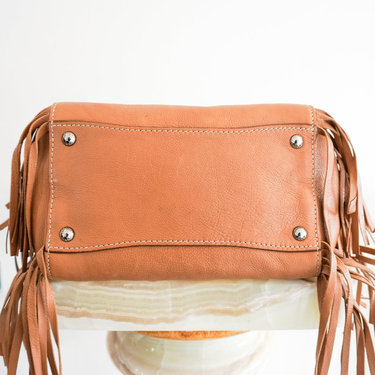 Prada Glacé Calf Fringed Twin Pocket Satchel Tote (RRP £1400) | Authentic Preloved - Reloved Again
