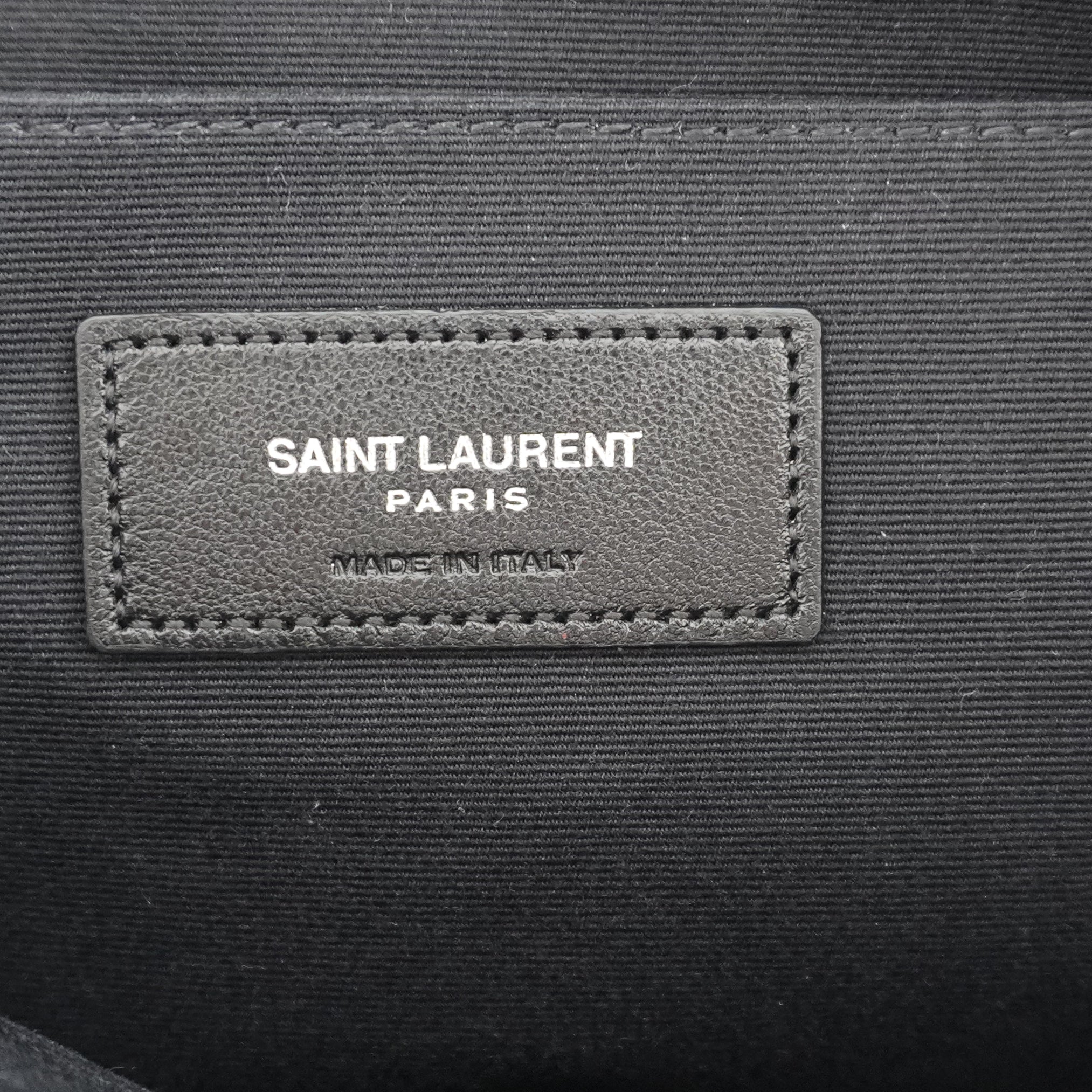 Saint Laurent Rive Gauche Zipped Pouch in Natural and Black (RRP £450) | Authentic Preloved