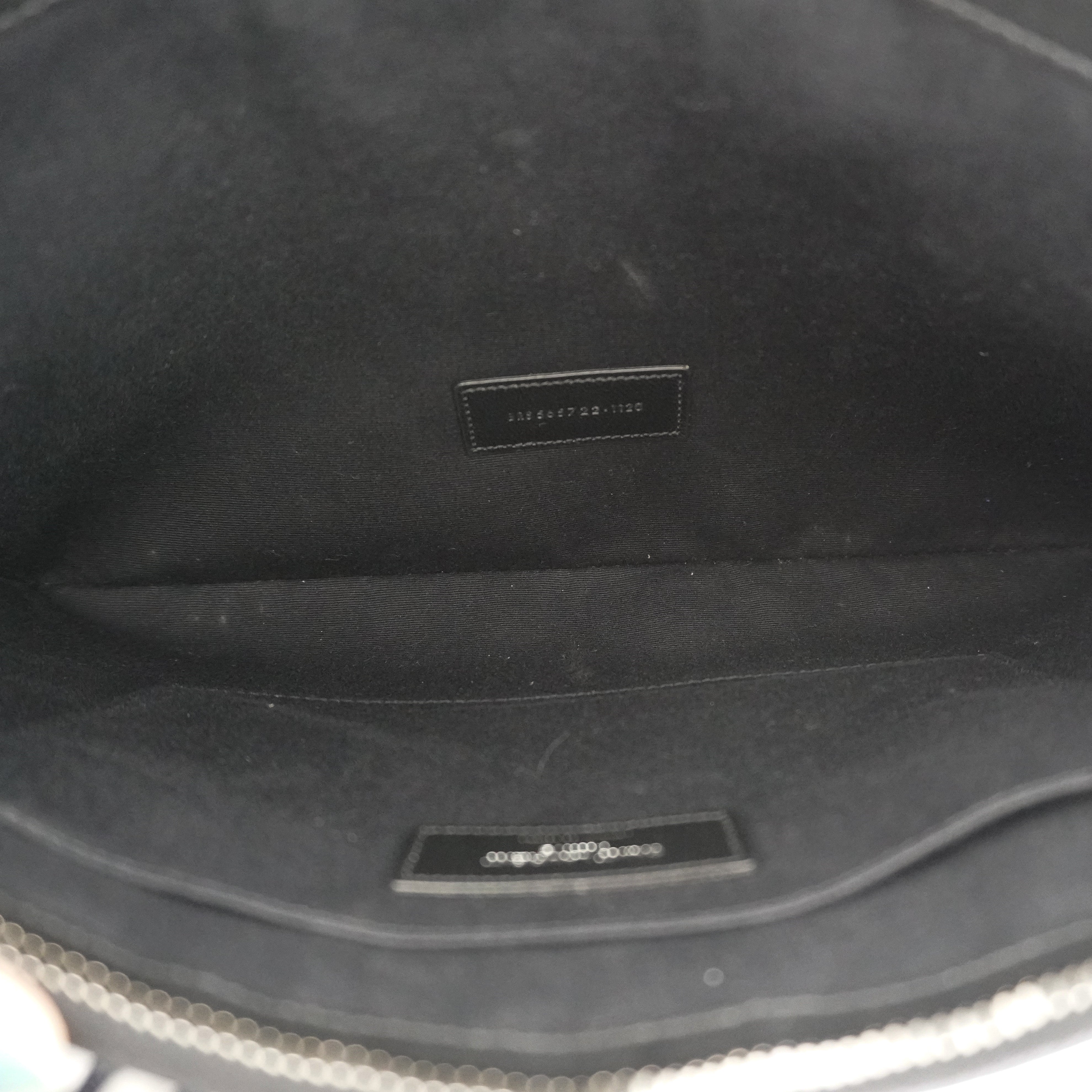 Saint Laurent Rive Gauche Zipped Pouch in Natural and Black (RRP £450) | Authentic Preloved