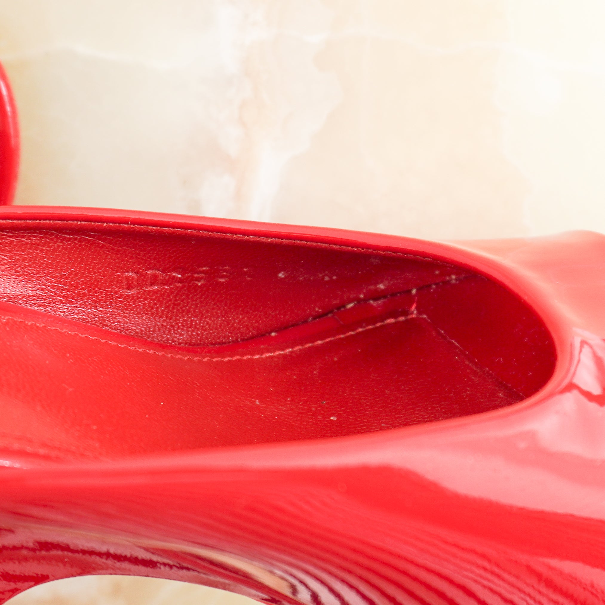 Dries Van Noten Red Patent Leather Wedge Mules (RRP £396) | Authentic Preloved