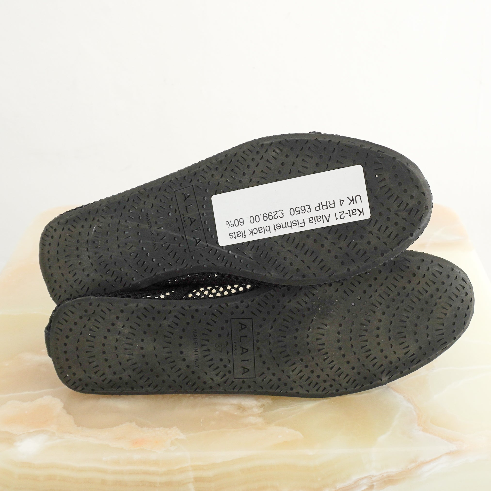 Alaïa Black Mesh Ballet Flats (RRP £650) | Authentic Preloved