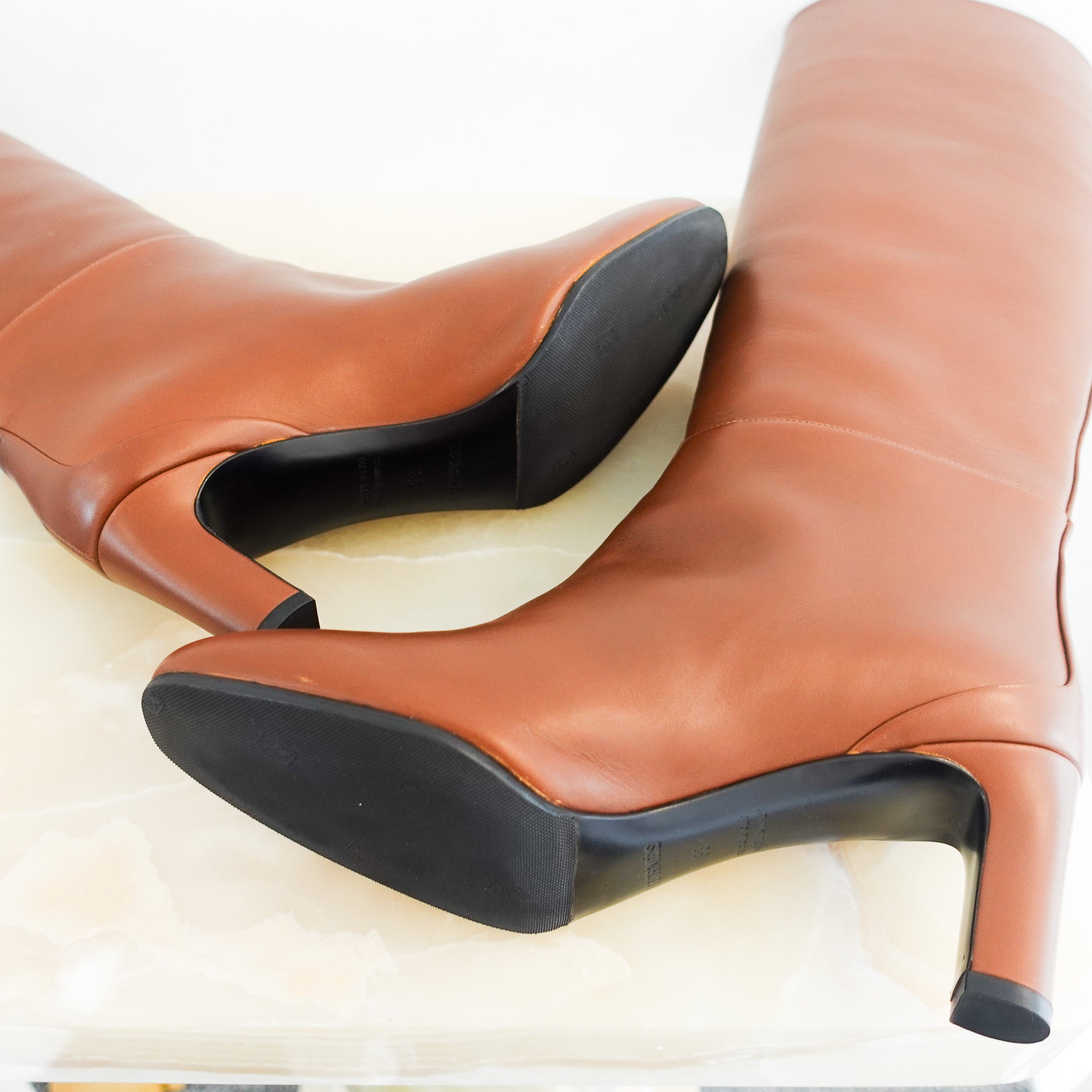 NEW Hermes Judy brown Knee High boots | Authentic Preloved - Reloved Again