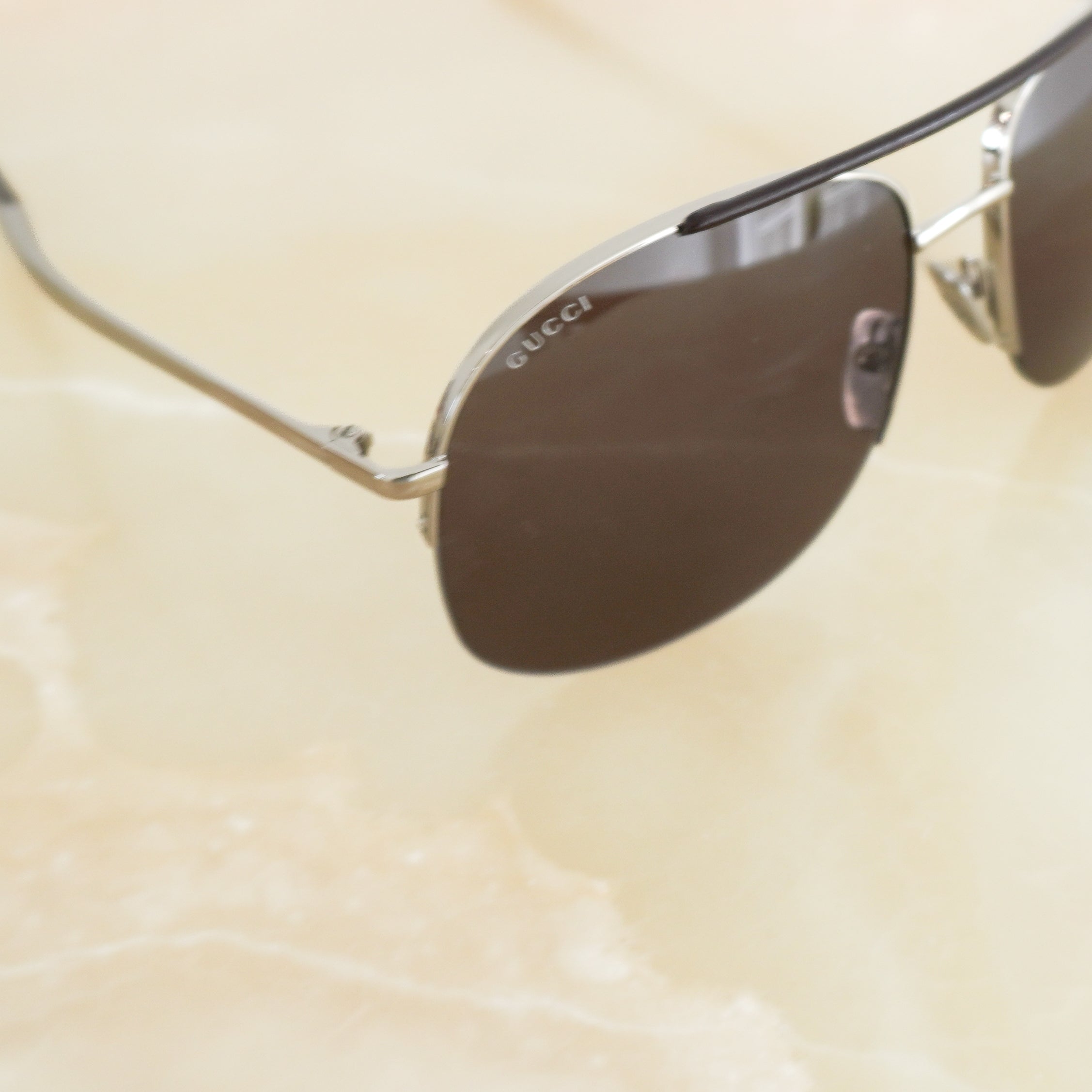 Gucci GG2165S Silver Square Aviator Sunglasses (RRP £350) | Authentic Preloved FINAL SALE
