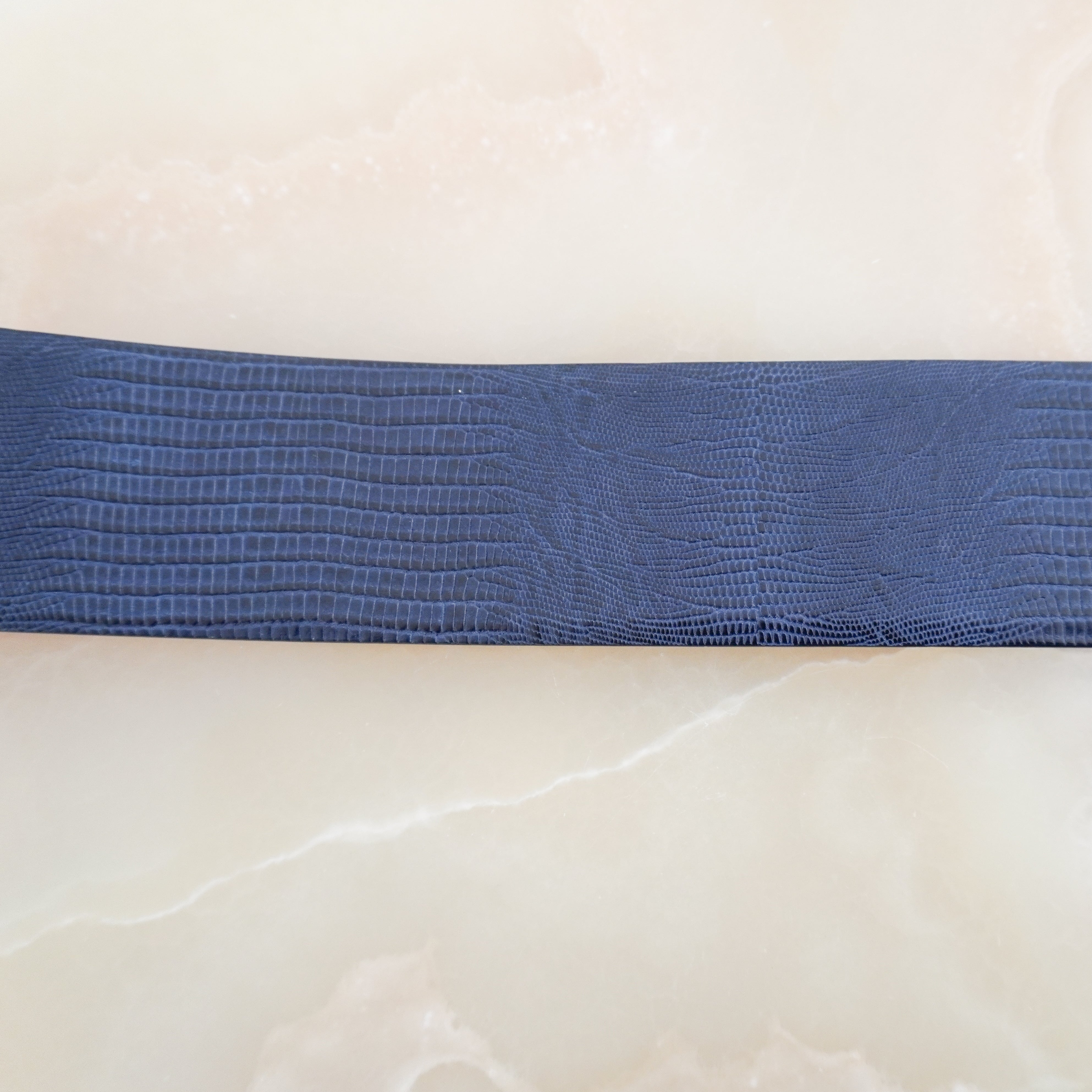 Max Mara Navy Croc-Embossed Leather Wide Belt (RRP £212) | Authentic Preloved FINAL SALE
