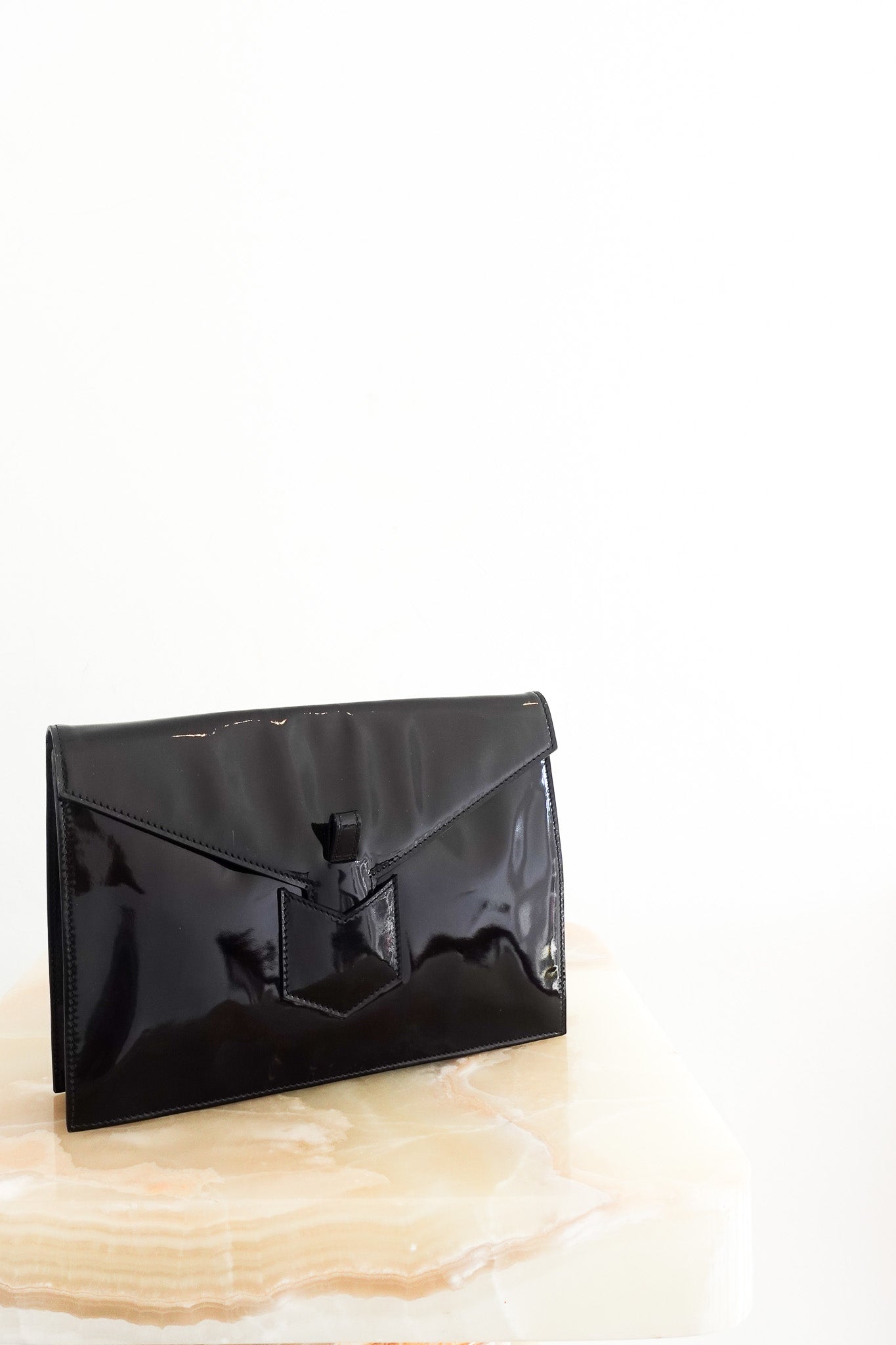 Saint Laurent Vintage Patent Clutch | Authentic Preloved - Reloved Again