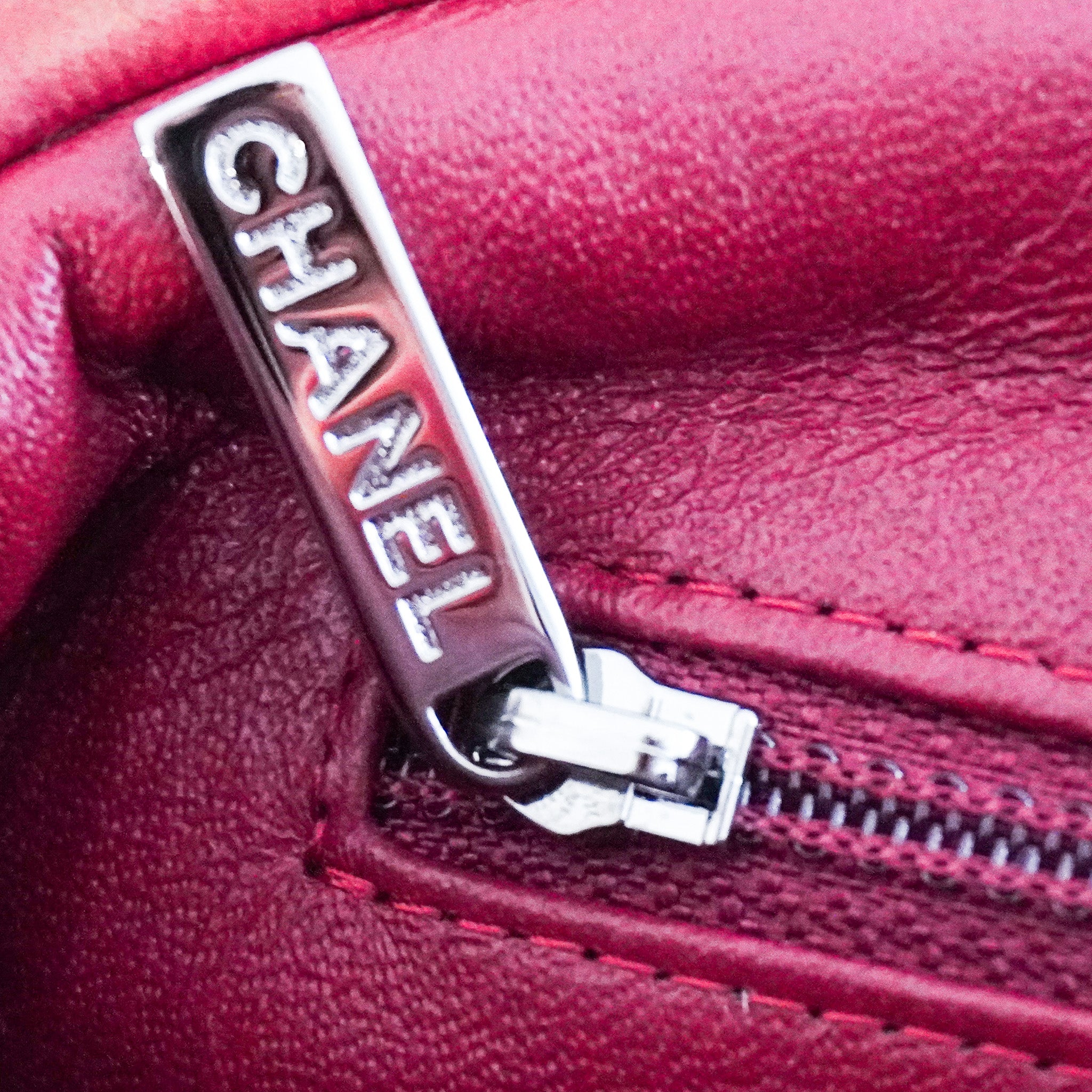 Chanel Quilted Kisslock Lambskin Clutch in Burgundy | Authentic Preloved - Reloved Again
