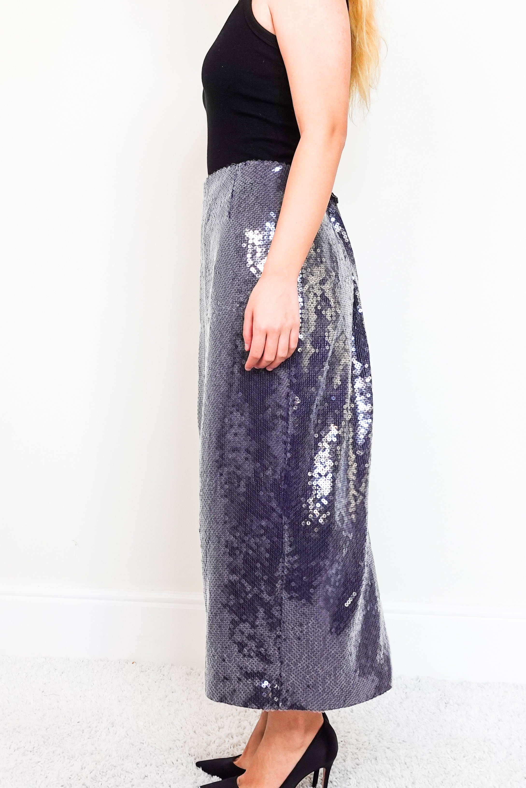 Blue sequin skirt RRP £500