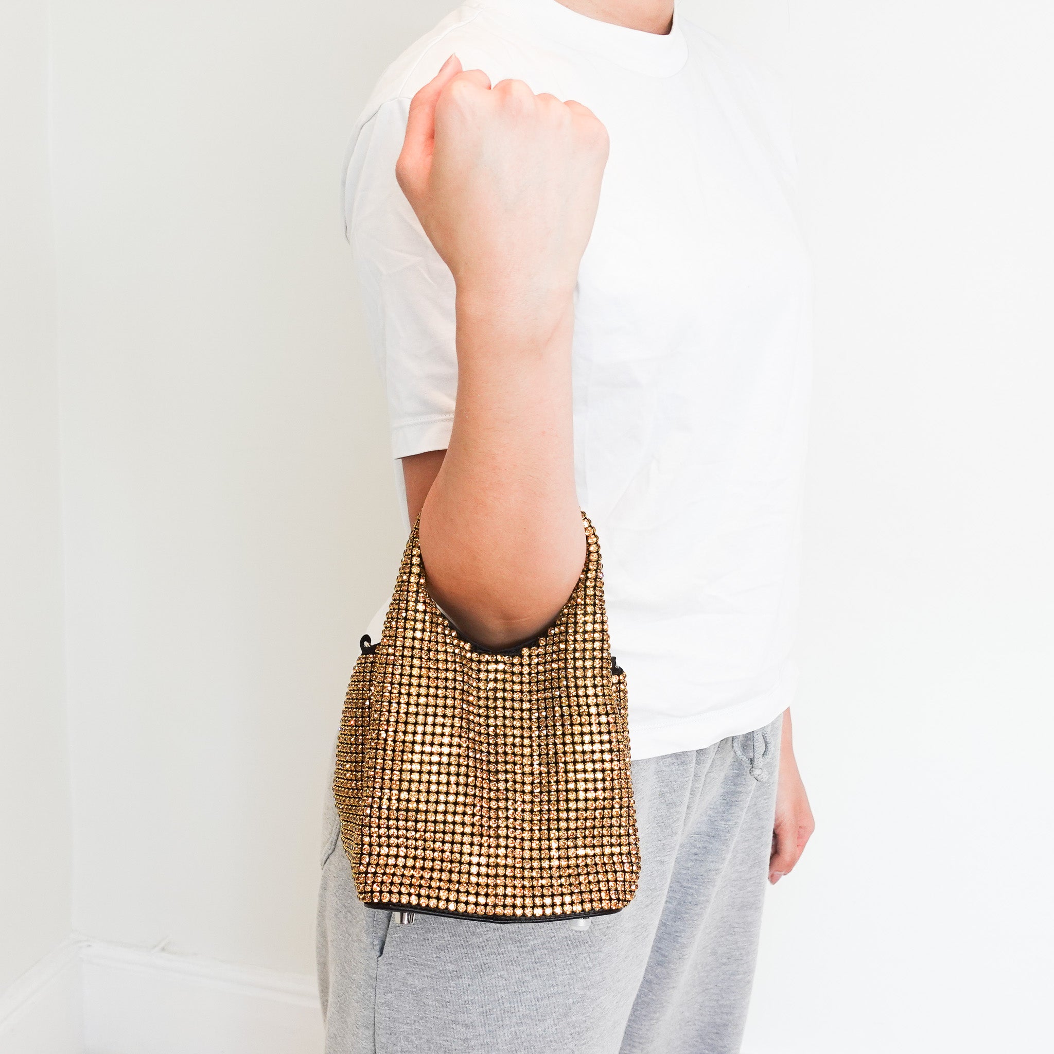 NEW Giarite Gold Rhinestone Bag RRP £195 | Authentic Preloved - Reloved Again