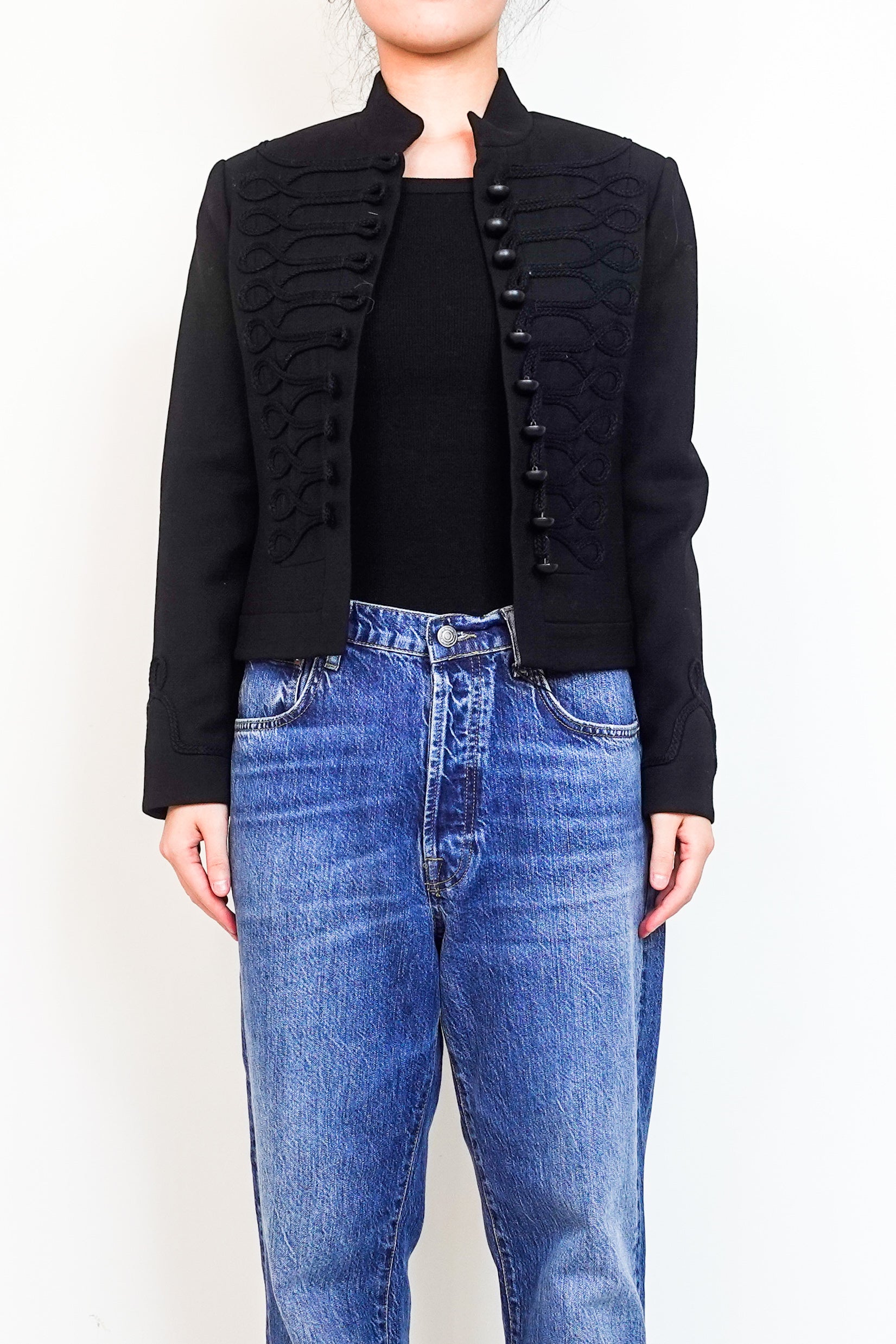 Wool Black Cropped Jacket RRP £650