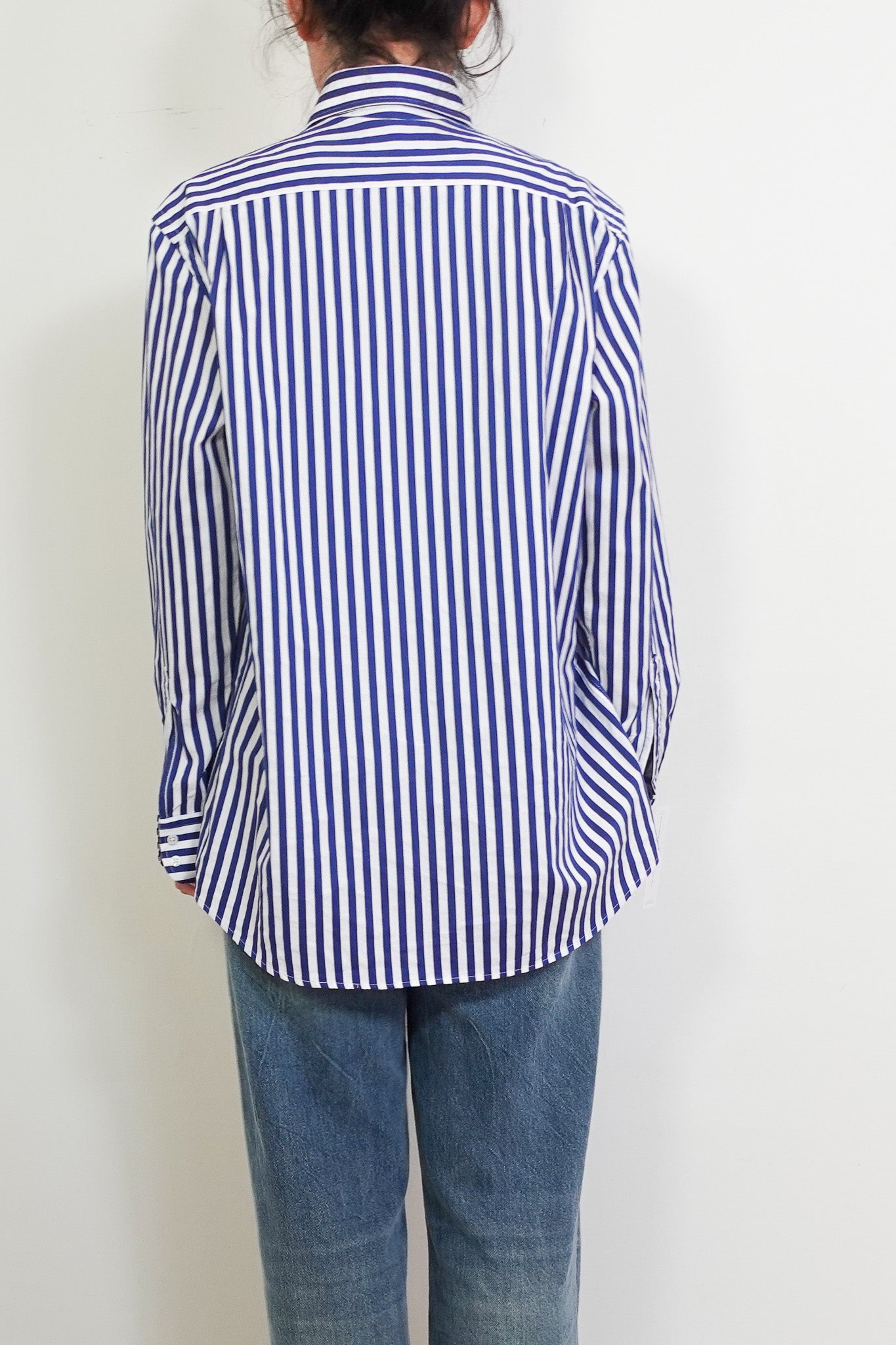 Blue and white striped shirt RRP £125