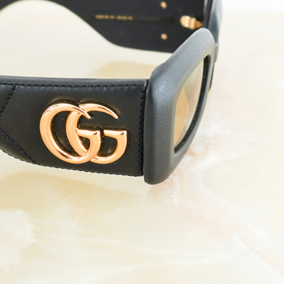 Authentic Gucci Black Sunglasses with Gold GG Logo New Gucci Sunglasses New Black Gold GG Metal Logo Authentic main image 2