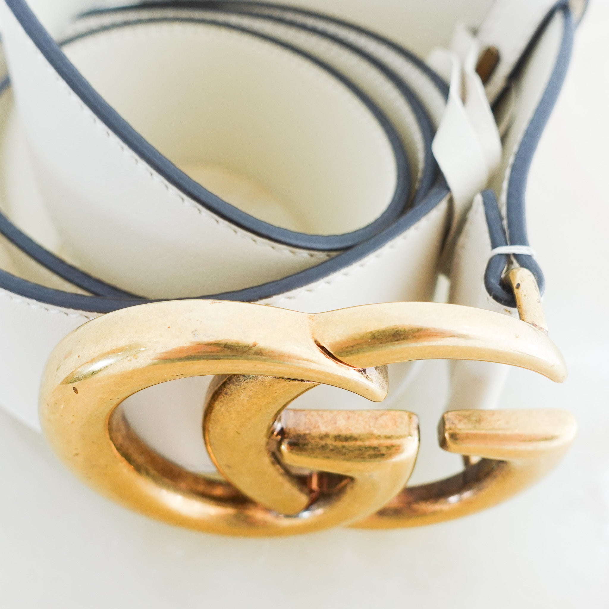 Gucci Double G Medium Belt in Cream RRP £410 | Authentic Preloved - Reloved Again