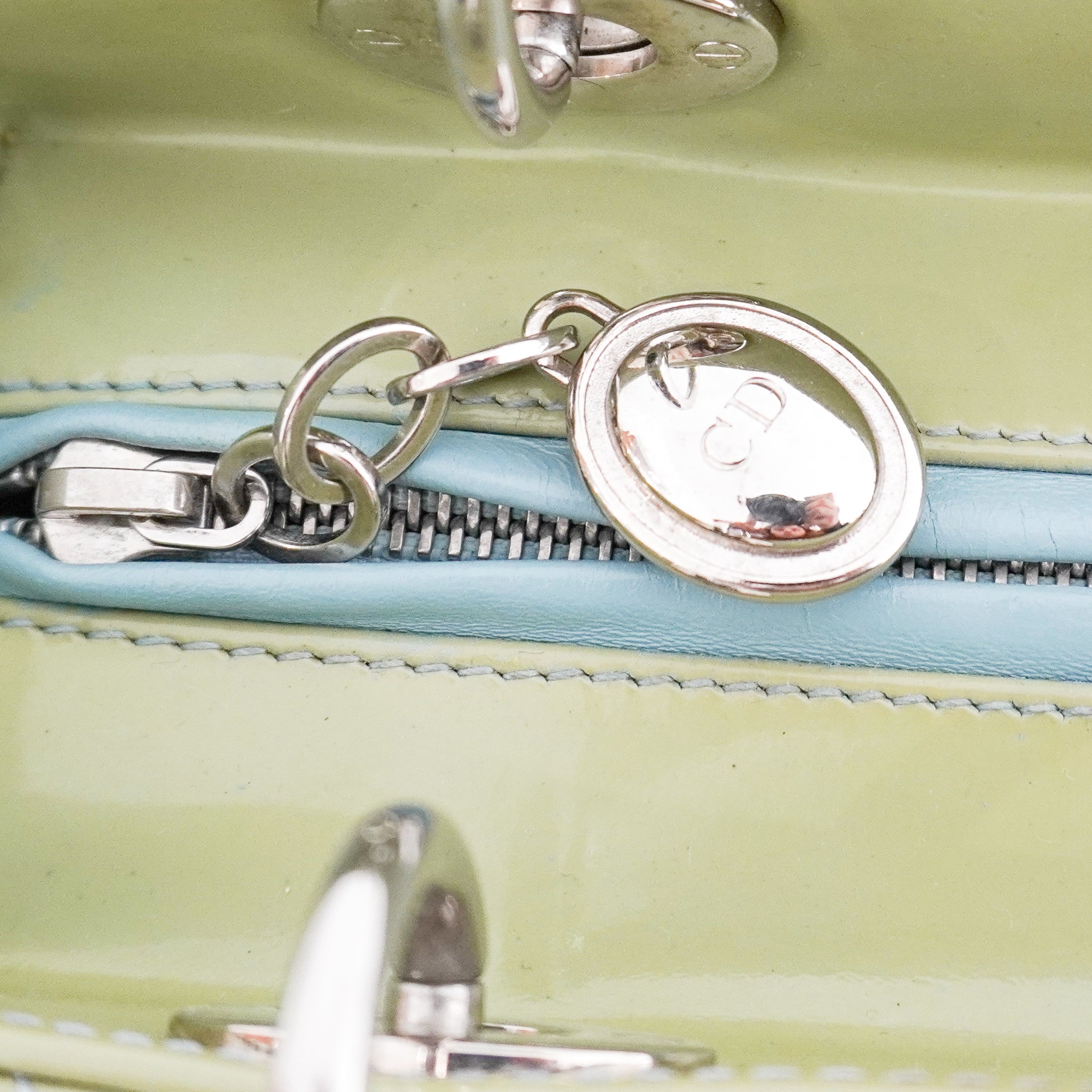 Dior Medium Lady Dior Bag Mint Green Patent Cannage Lambskin (RRP £5300) | Authentic Preloved
