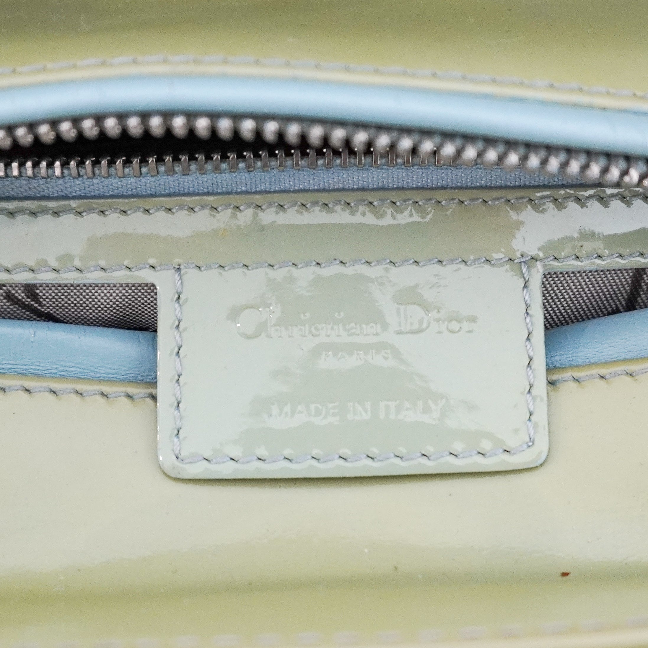 Dior Medium Lady Dior Bag Mint Green Patent Cannage Lambskin (RRP £5300) | Authentic Preloved