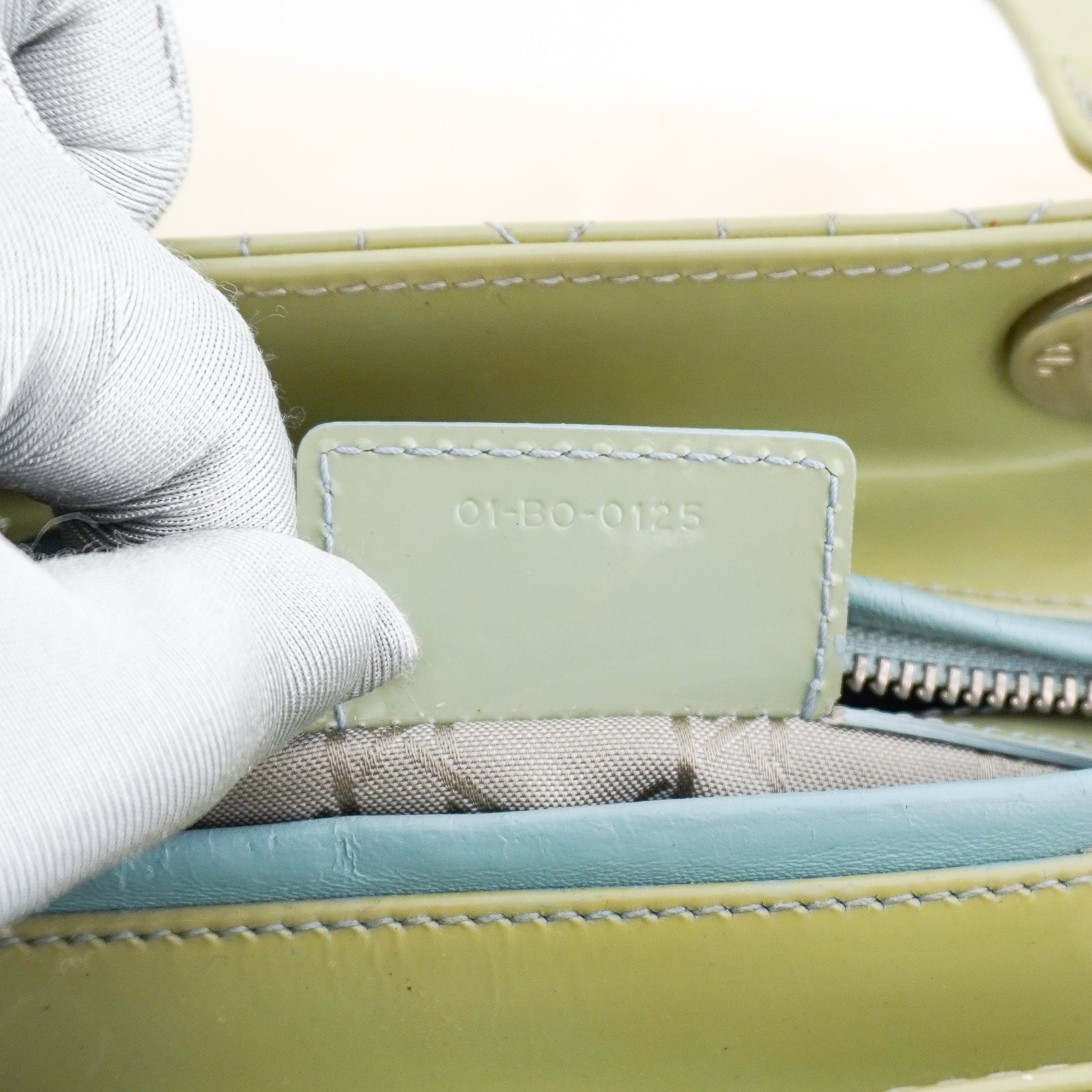 Dior Medium Lady Dior Bag Mint Green Patent Cannage Lambskin (RRP £5300) | Authentic Preloved