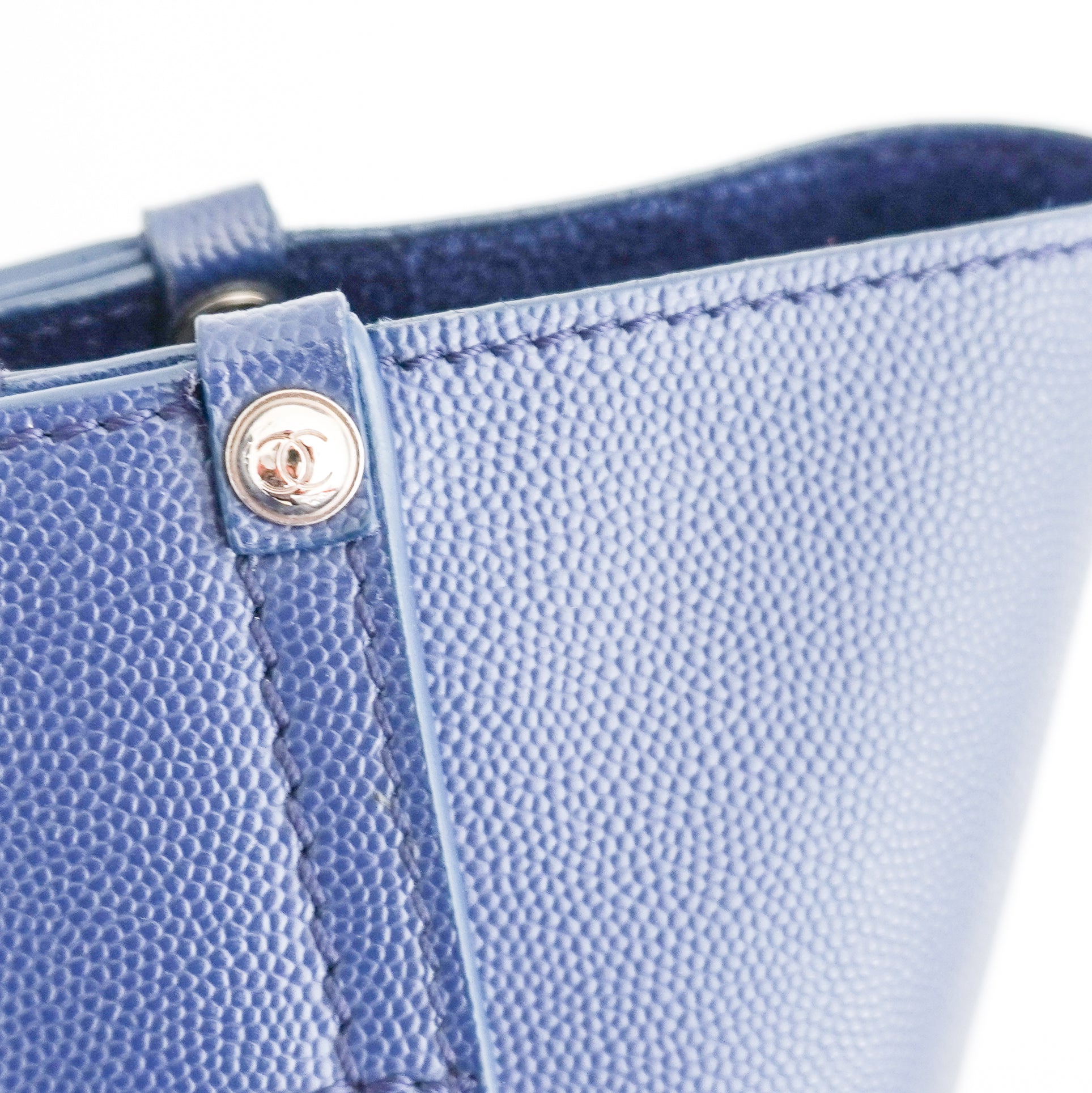 Chanel Blue Leather Deauville Tote Bag (RRP £3800) | Authentic Preloved - Reloved Again