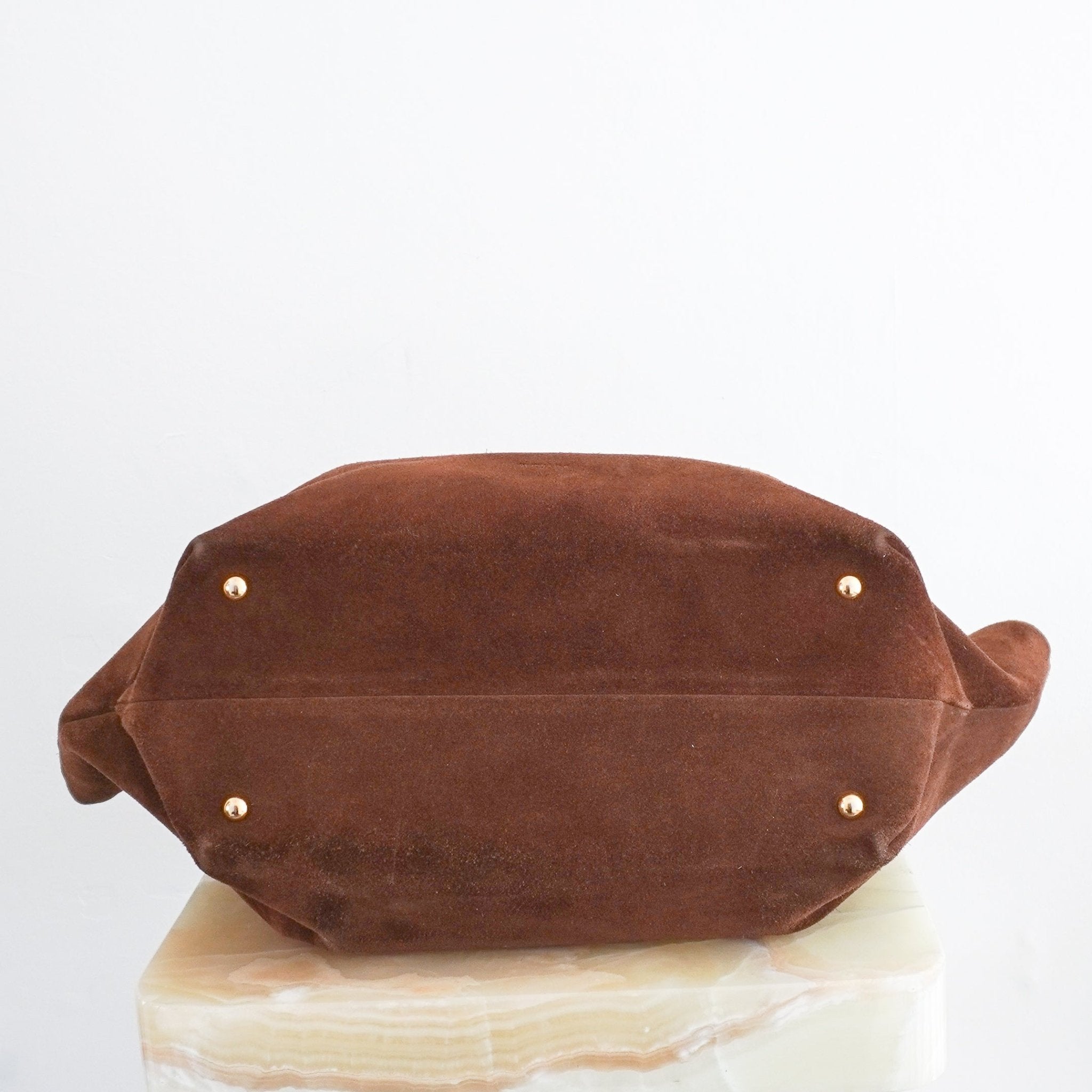 CURRENT SEASON Demellier The New York Bag in Brown Suede (RRP £550) | Authentic Preloved - Reloved Again