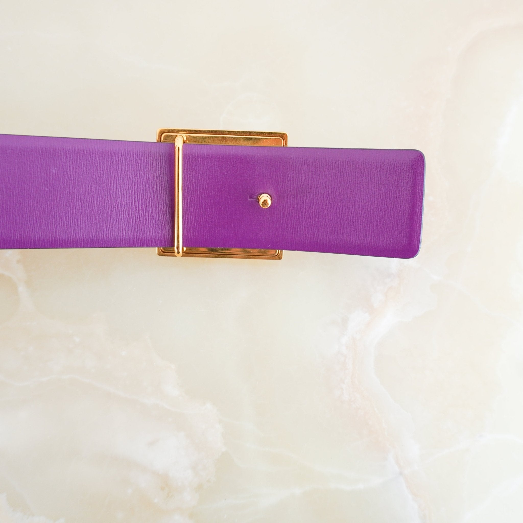 Valentino Reversible Gold Rockstud Belt in Prune/Gingerbread (RRP £550) | Authentic Preloved FINAL SALE - Reloved Again