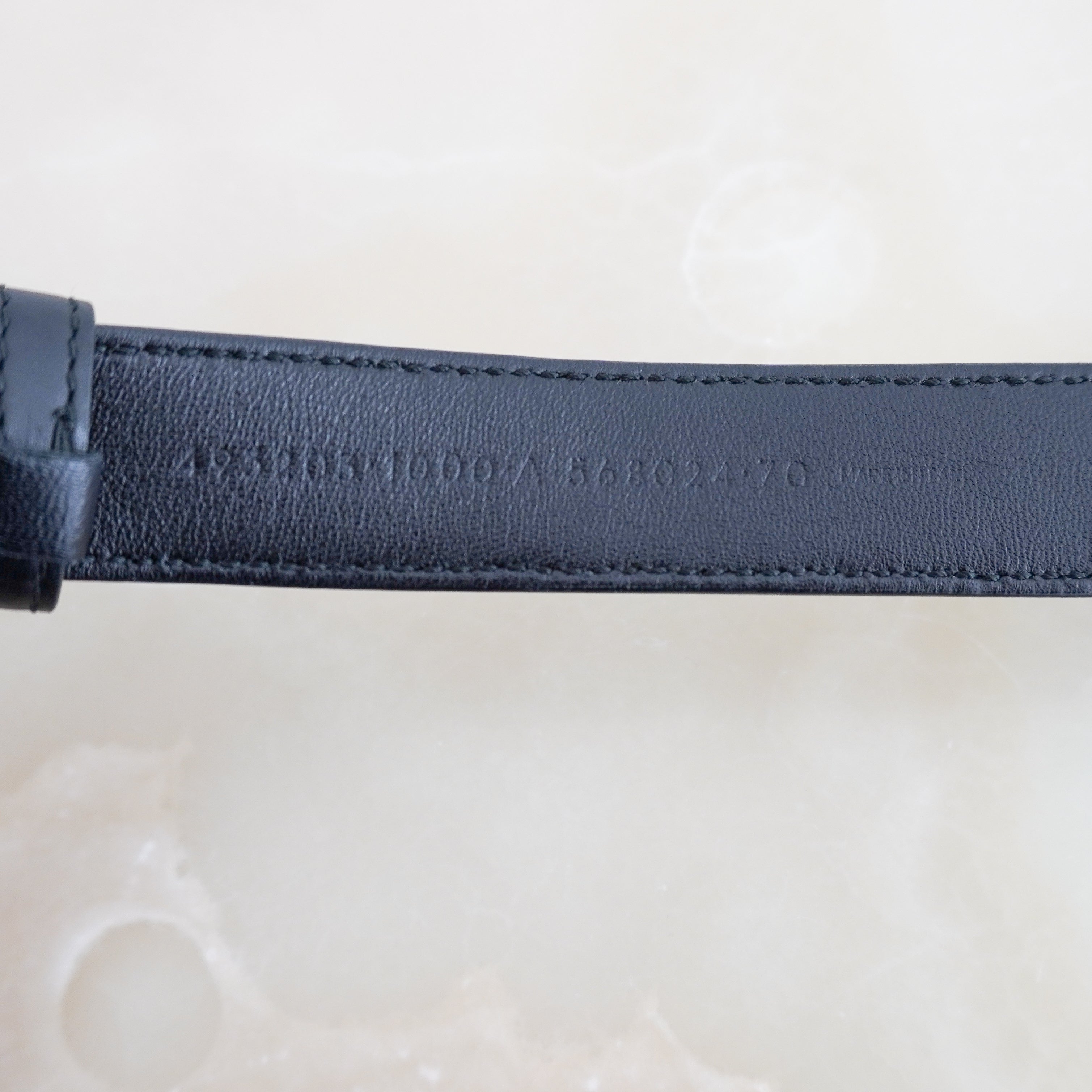 Balenciaga Black Leather Belt with Blue Tool Buckle (RRP £400) | Authentic Preloved FINAL SALE