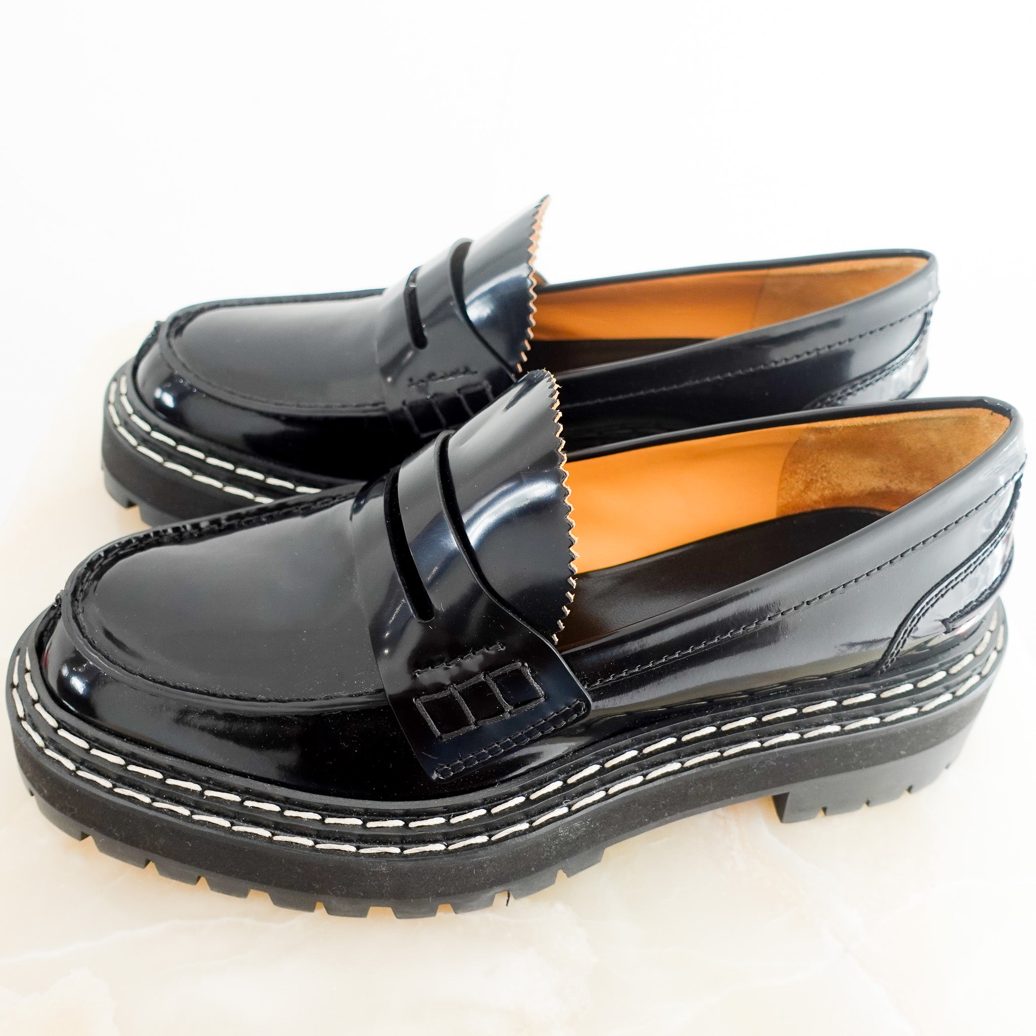 Proenza Schouler Gloss Leather Platform Loafers RRP £448 | Authentic Preloved