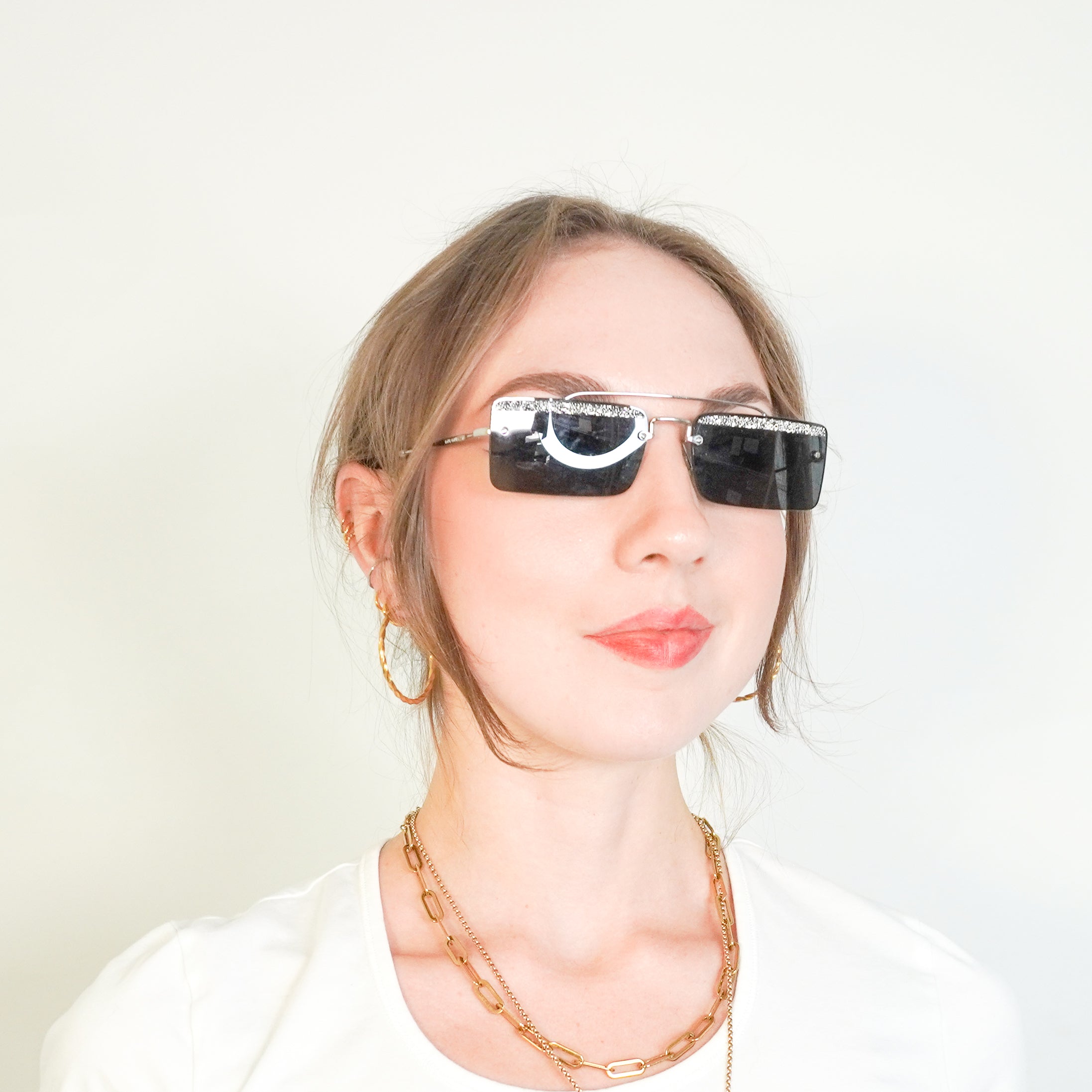 Miu Miu Société Crystal Rectangular Sunglasses (RRP £300) | Authentic Preloved FINAL SALE