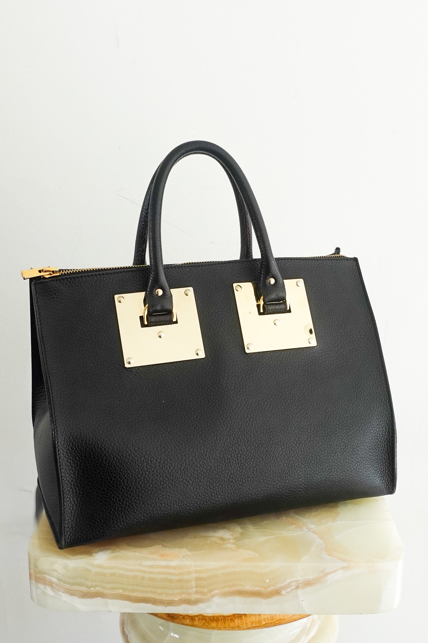 Black grain leather tote RRP £450