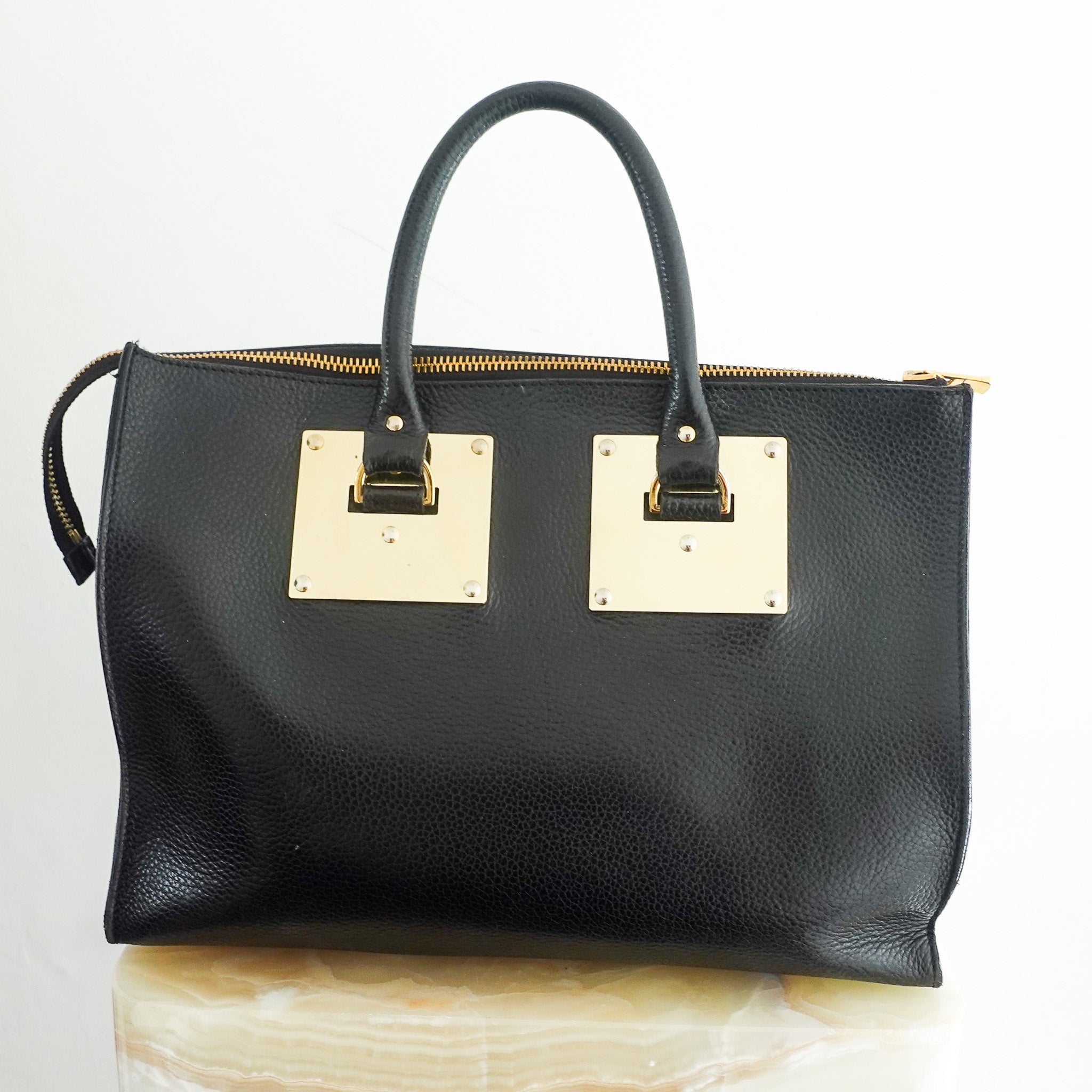 Black grain leather tote RRP £450