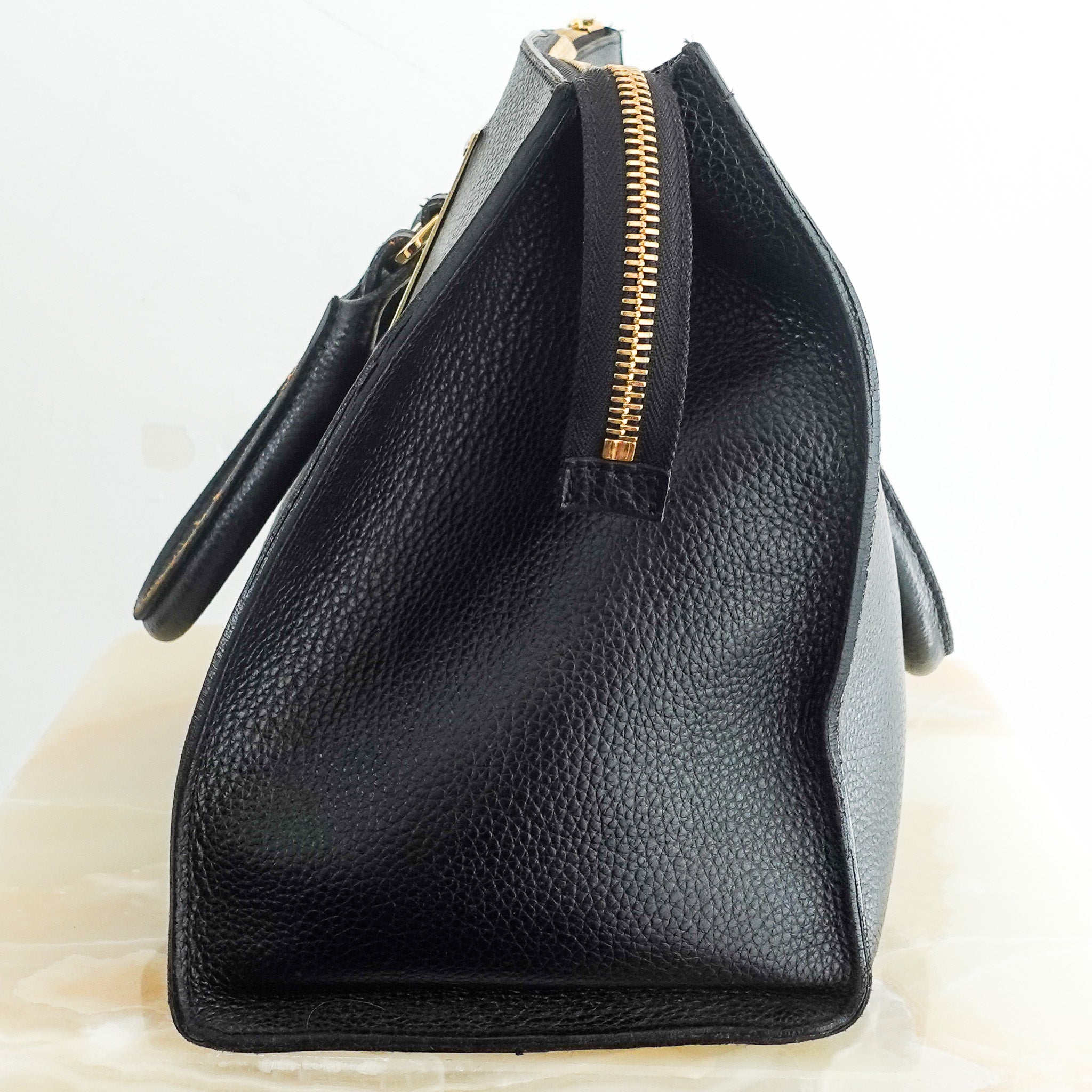 Black grain leather tote RRP £450