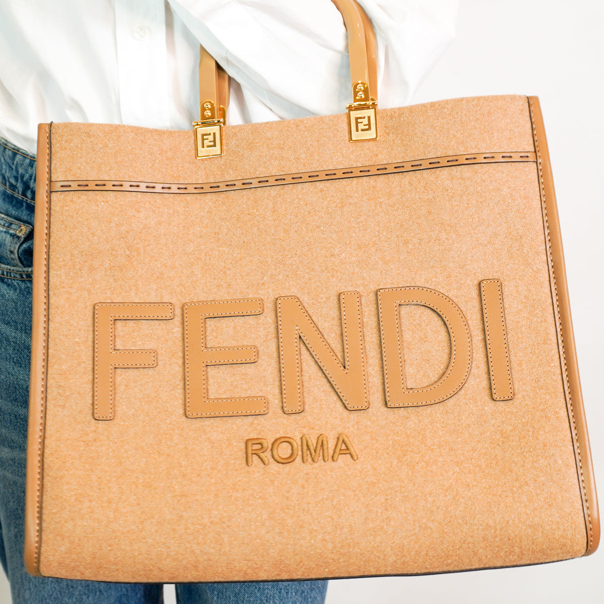Fendi Roma Wool Tote Bag (RRP £1800) | Authentic Preloved