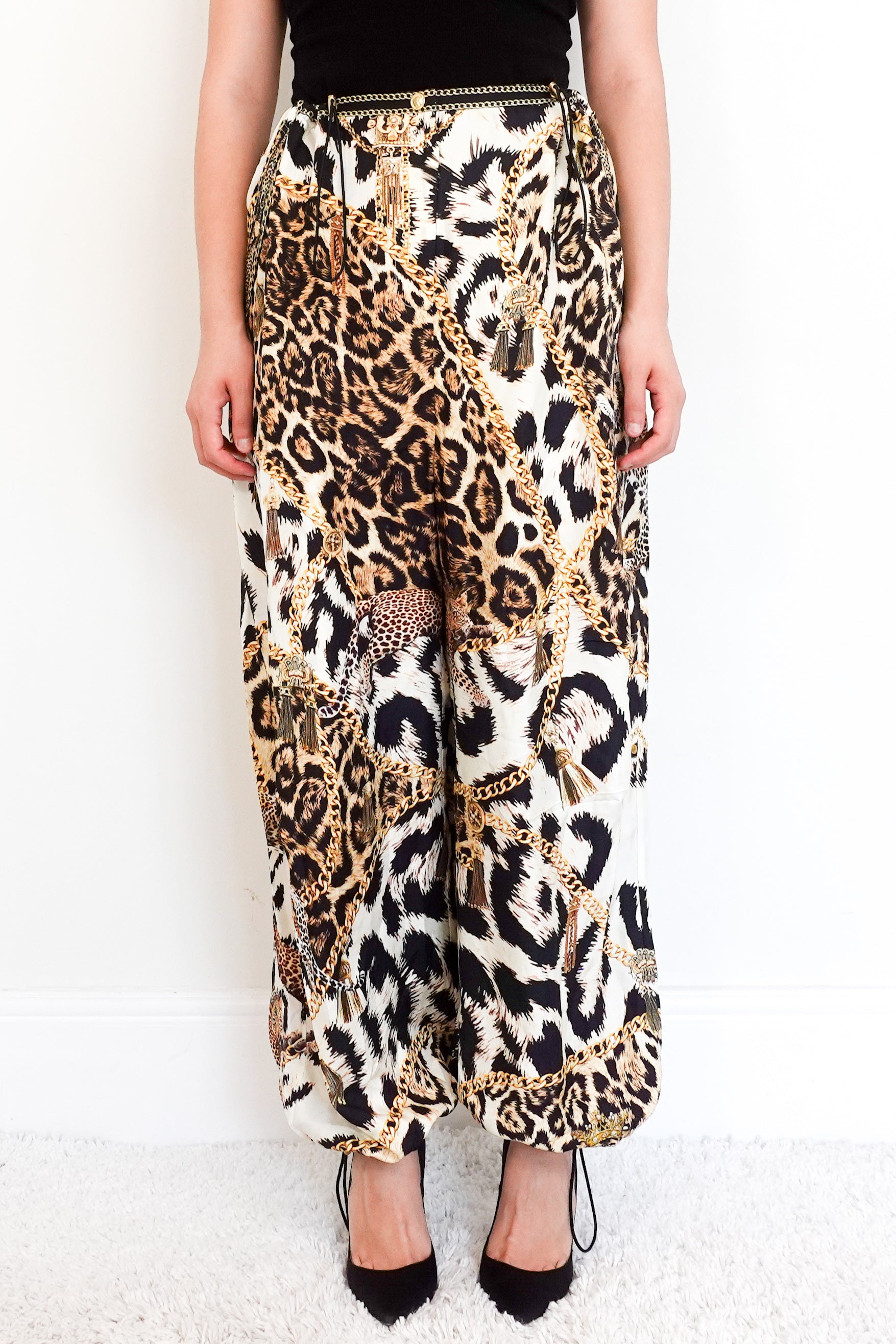 New Silk Animal Print Trousers RRP £610