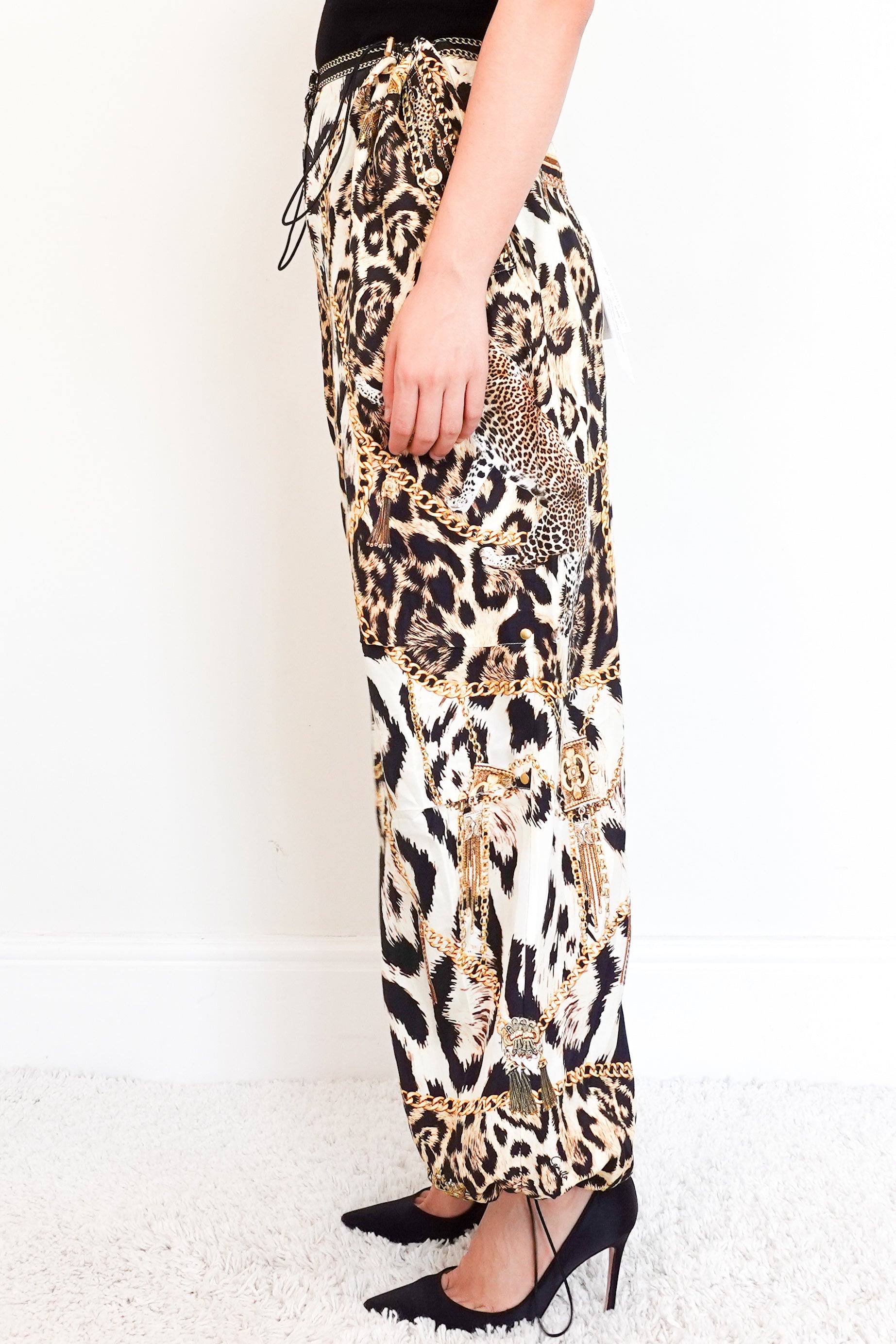 New Silk Animal Print Trousers RRP £610