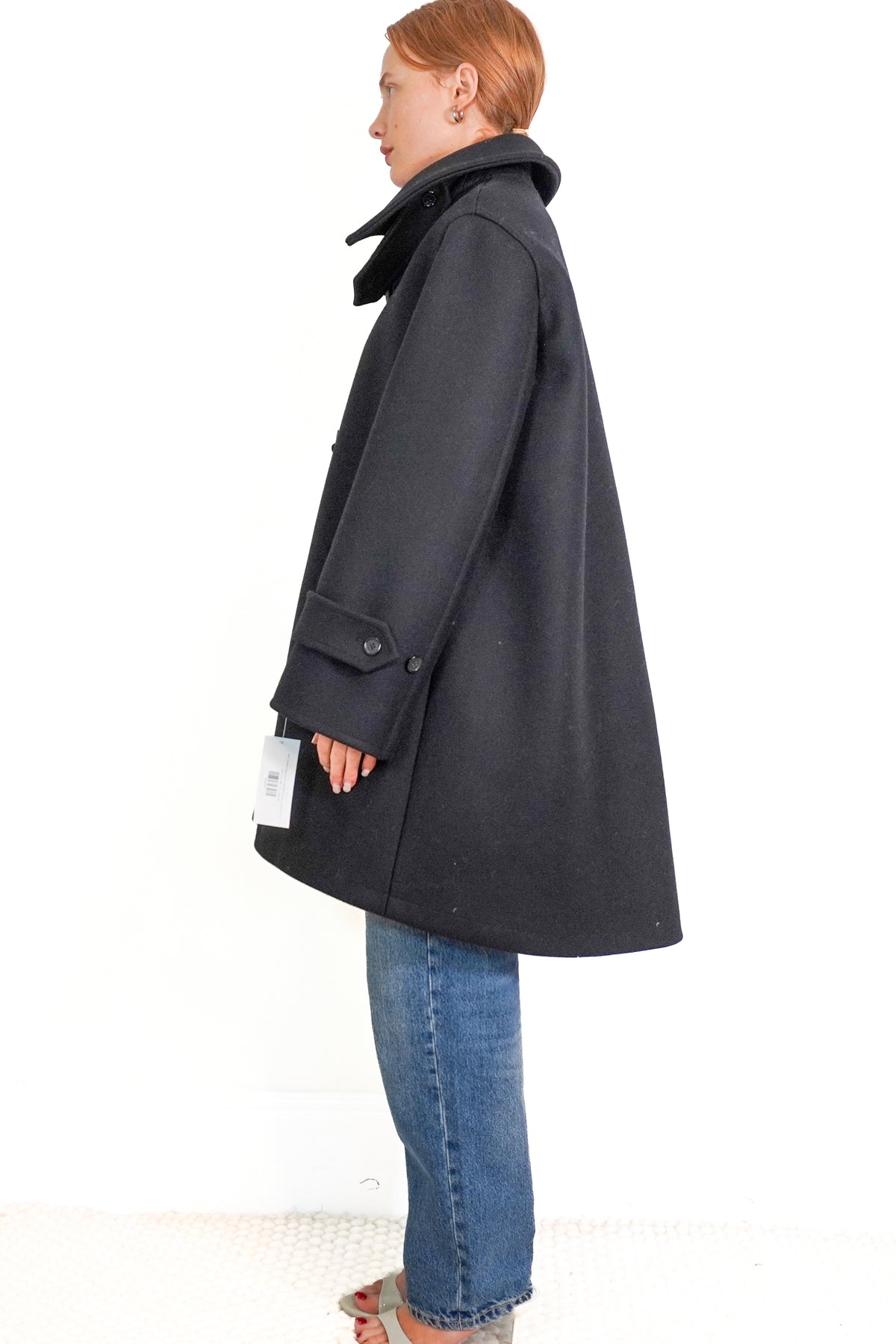 Saint Laurent Exaggerated-Collar Wool Duffle Coat (RRP £4075) | Authentic Preloved