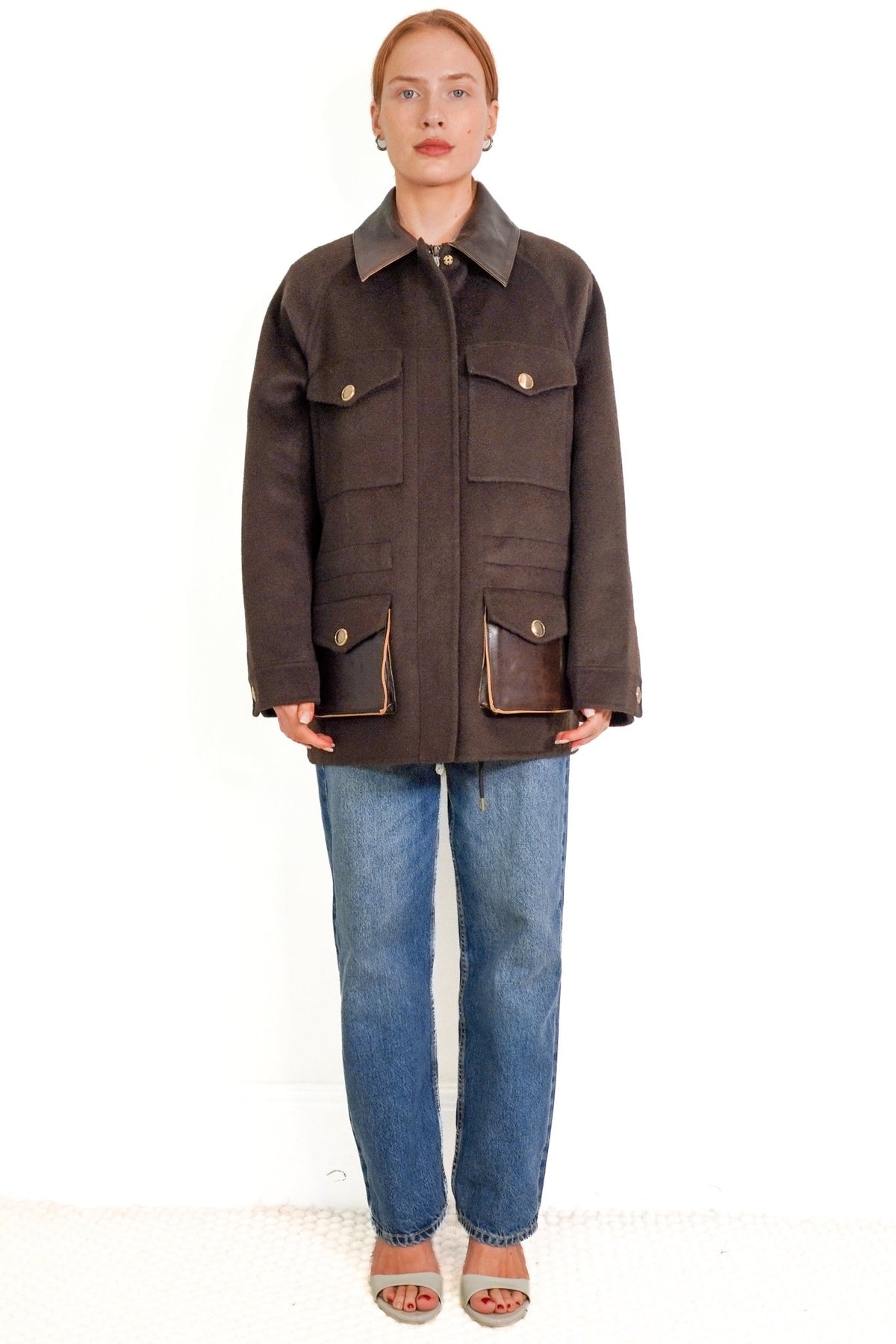 NWT Sandro Leather Collar Coat (RRP £590) | Authentic Preloved - Reloved Again