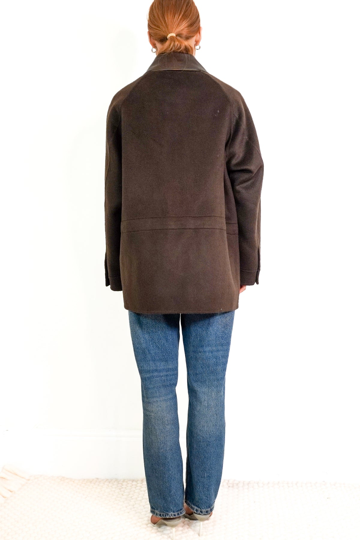 NWT Sandro Leather Collar Coat (RRP £590) | Authentic Preloved