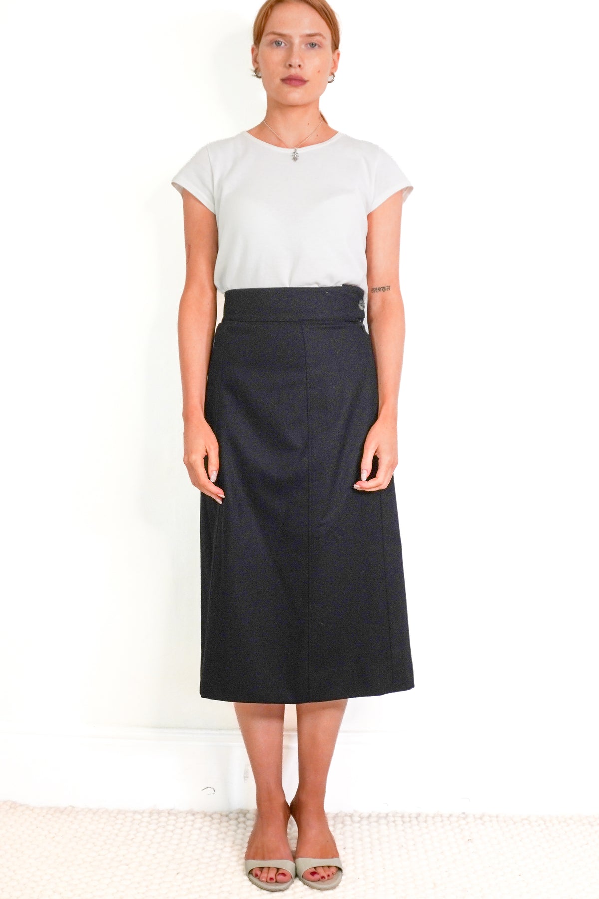 Margaret Howell Midi Wool Skirt (RRP £300) | Authentic Preloved