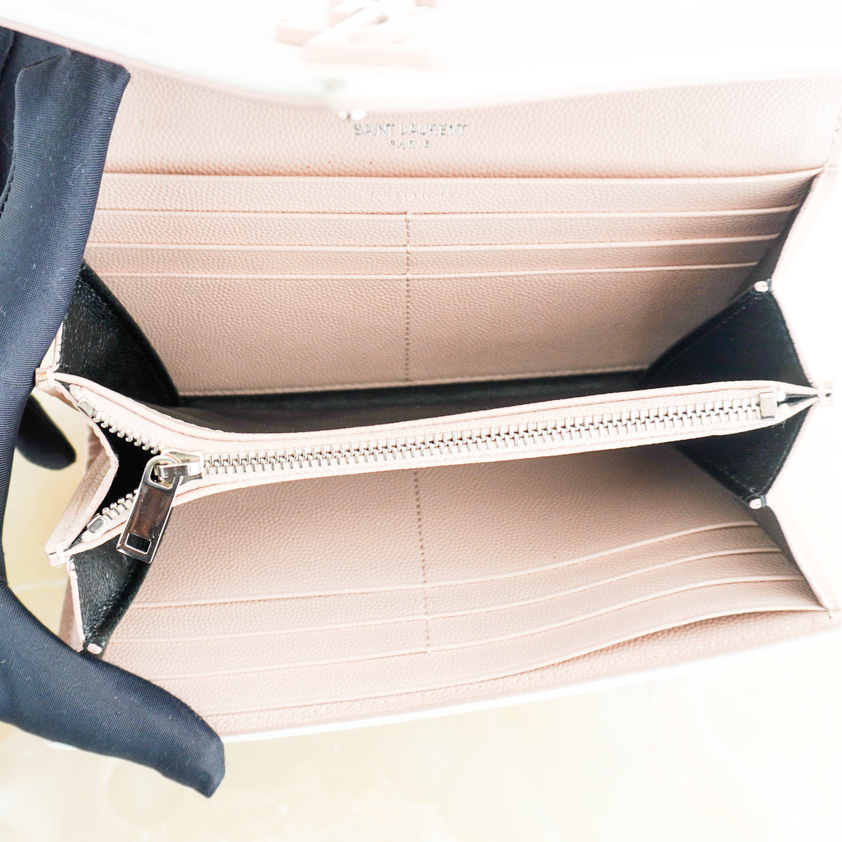 Saint Laurent Blush Grain Envelope Wallet (RRP £1100) | Authentic Preloved