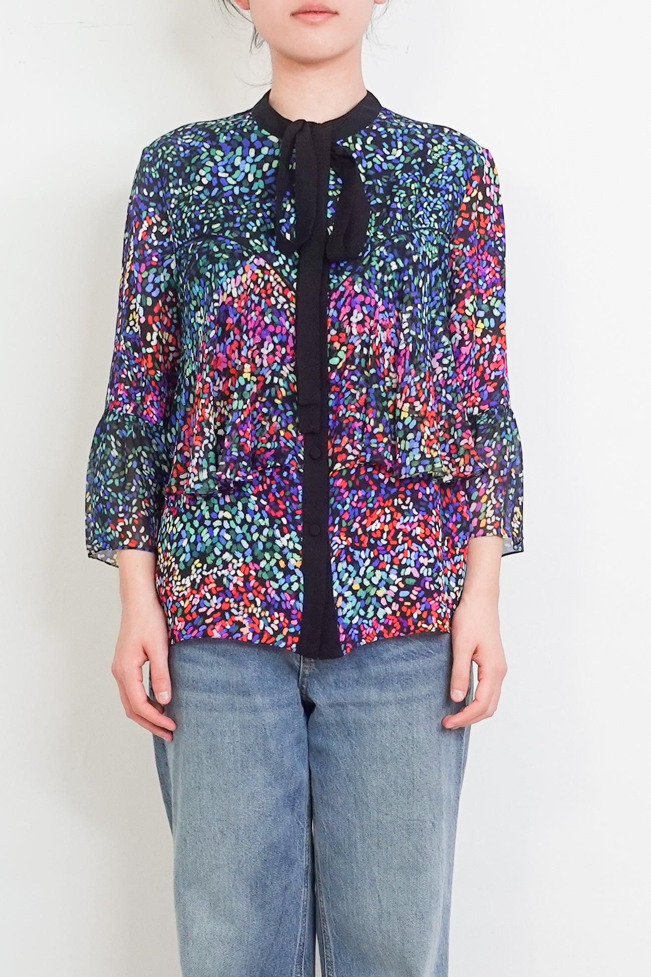 Silk print shirt in multicolour