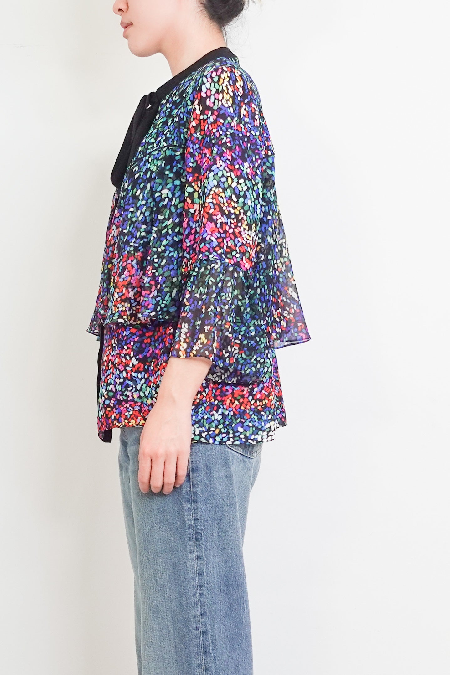 Silk print shirt in multicolour