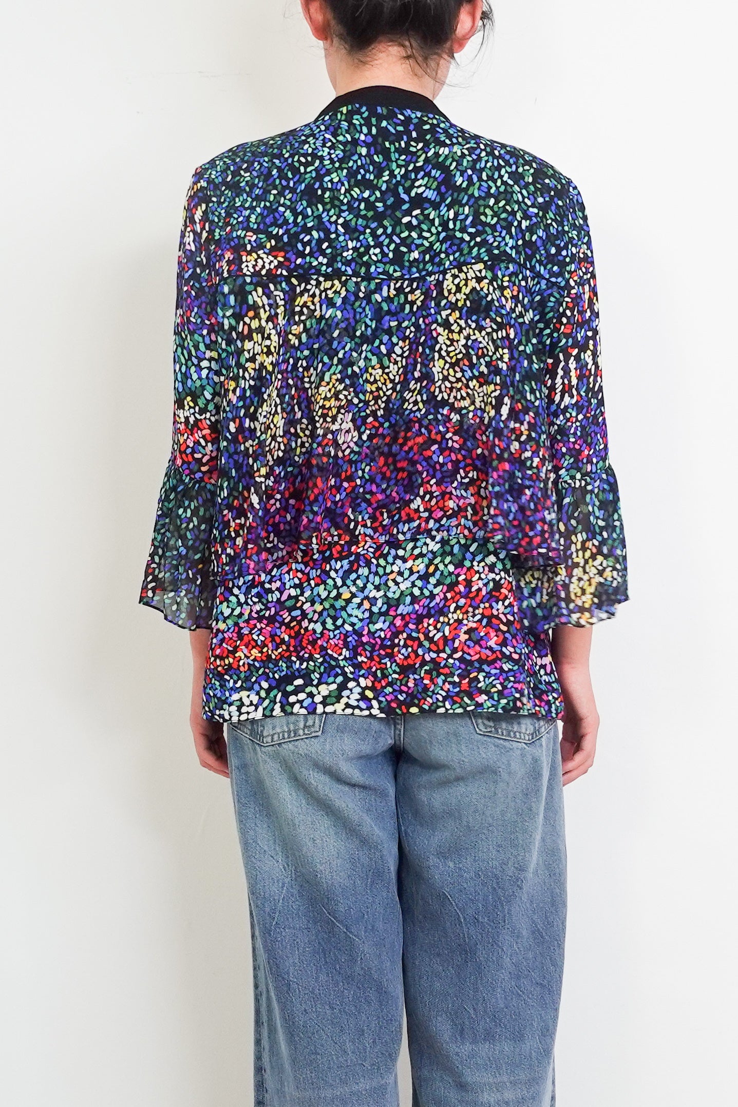 Silk print shirt in multicolour