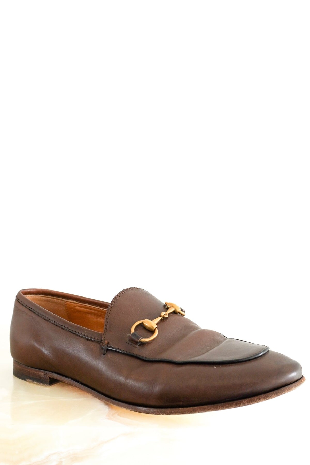 Gucci Jordaan Brown Horsebit Loafers (RRP £810) | Authentic Preloved - Reloved Again