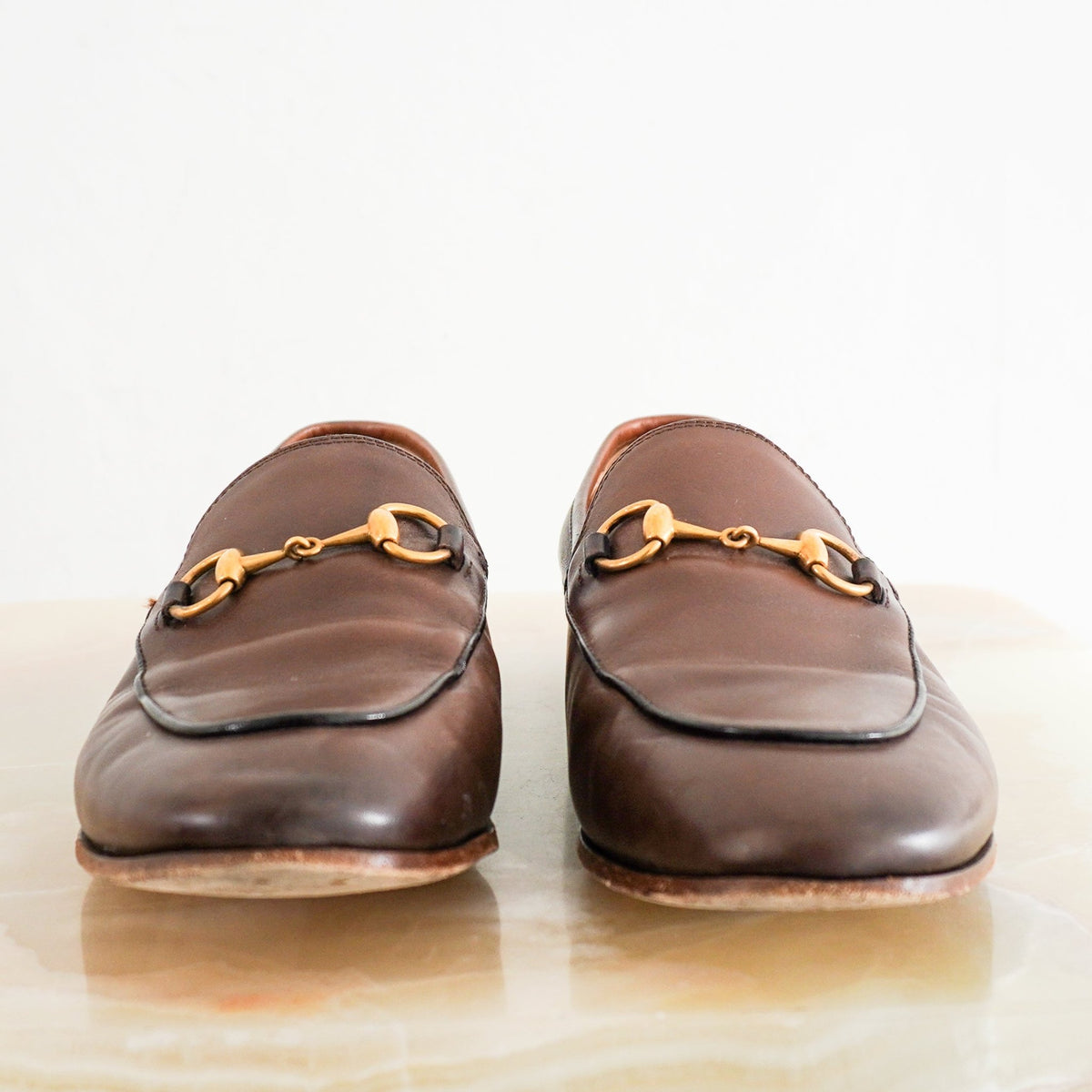 Gucci Jordaan Brown Horsebit Loafers (RRP £810) | Authentic Preloved - Reloved Again
