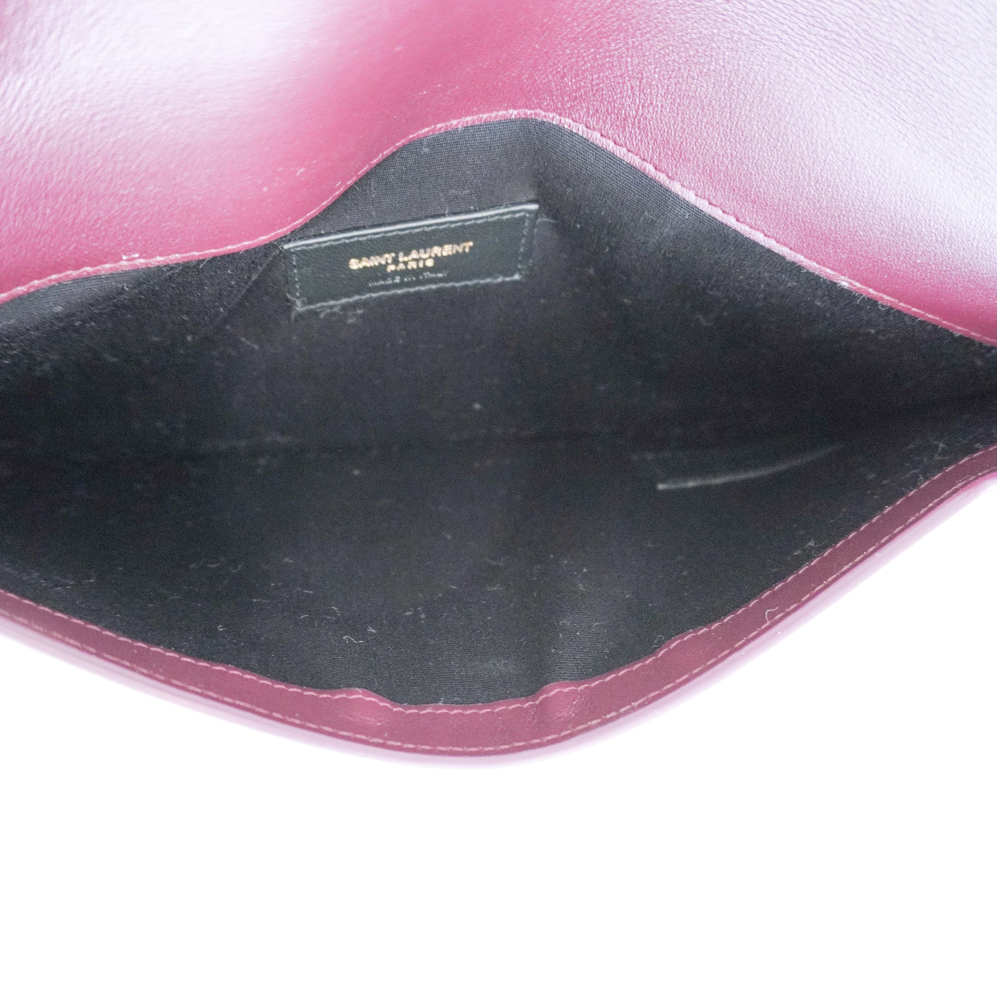 Saint Laurent Uptown Pouch in Burgundy Patent Leather (RRP £580) | Authentic Preloved