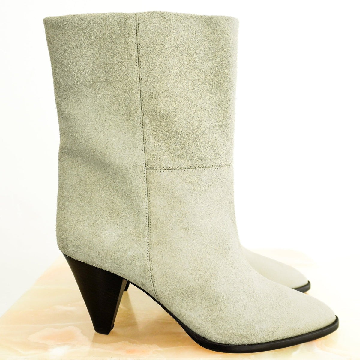 Isabel Marant Rouxa Winter White Suede Boots (RRP £850) | Authentic Preloved - Reloved Again