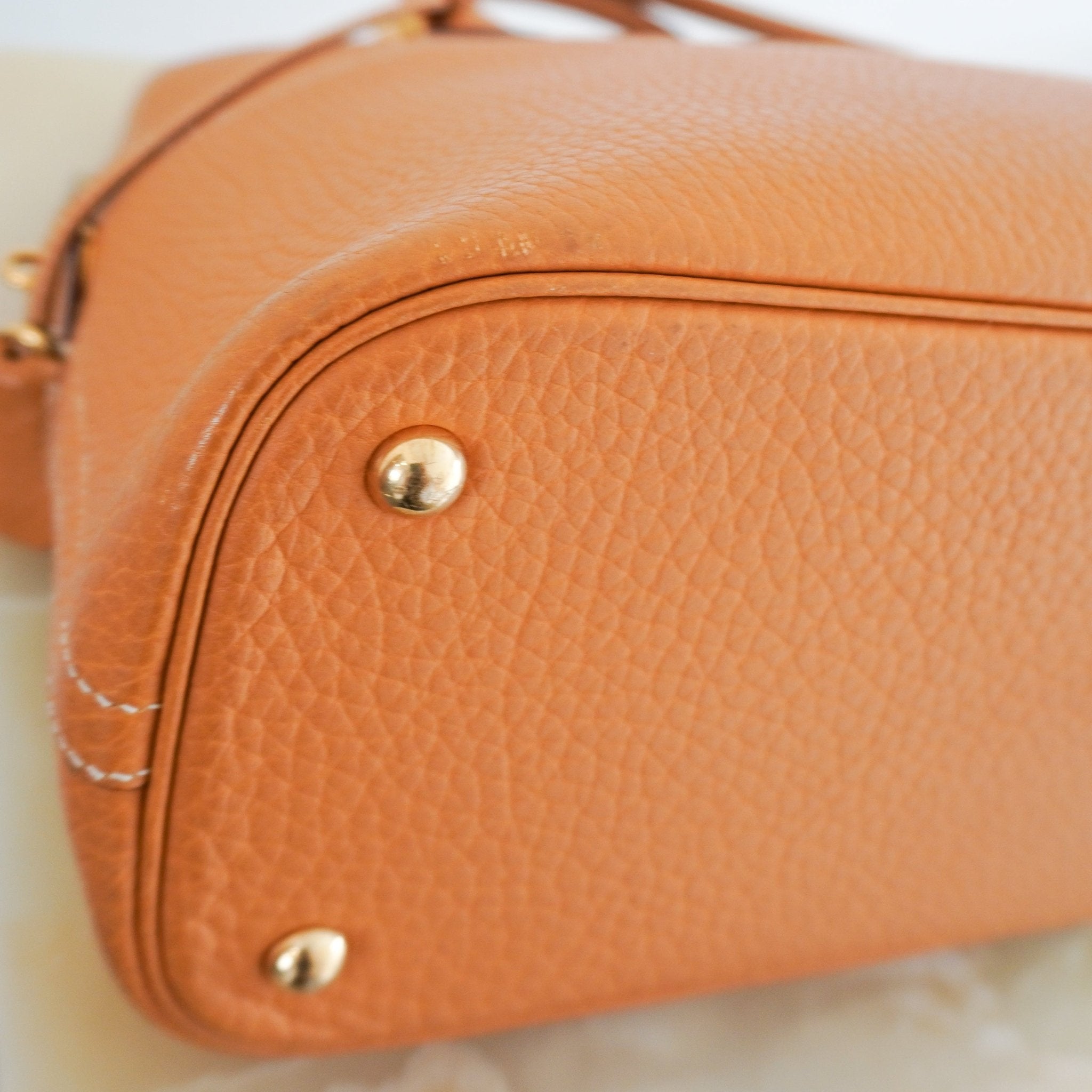 Hermès Bolide 35 Bag in Gold Togo Leather and Gold Tone Hardware (RRP £6000) | Authentic Preloved - Reloved Again