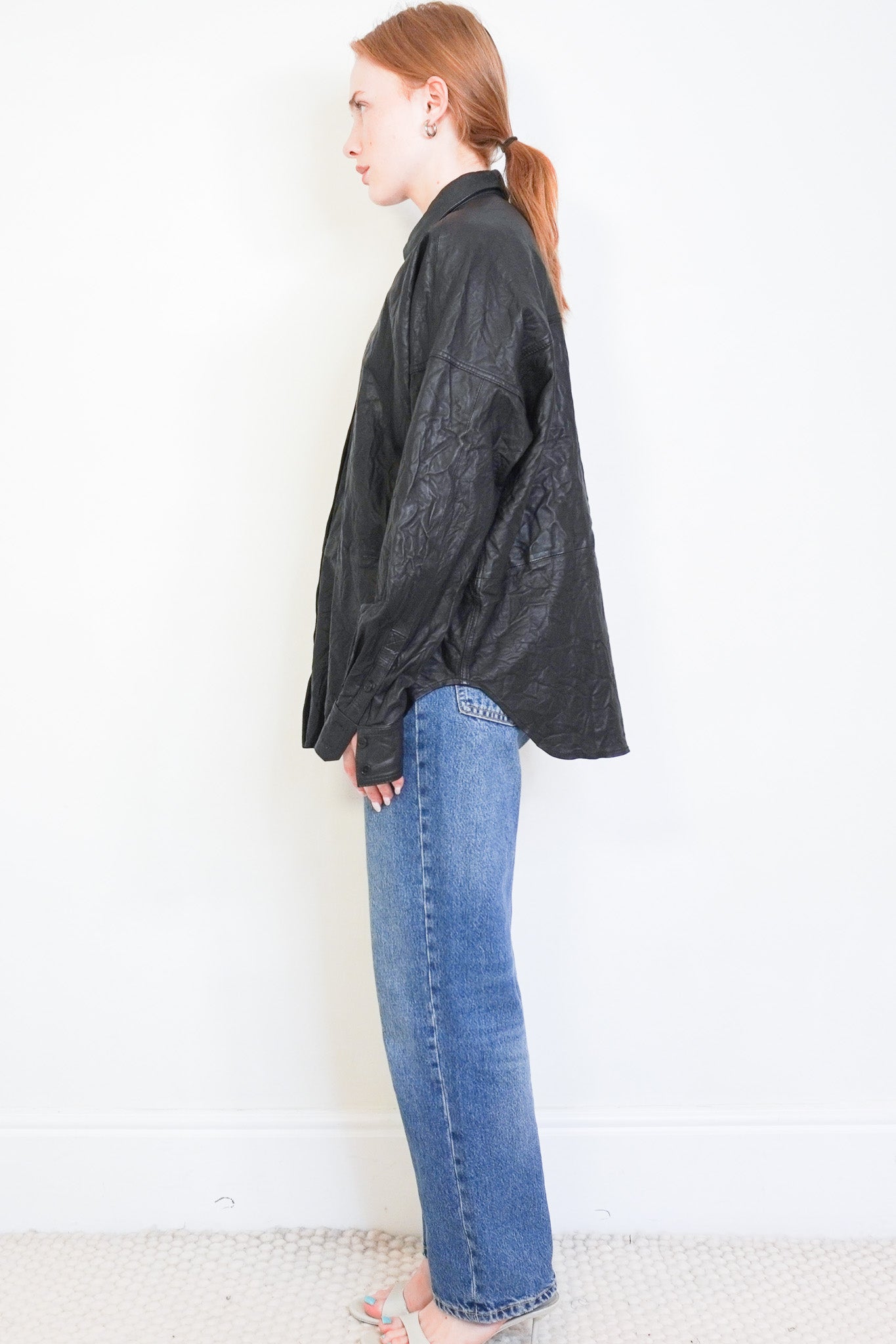 Zadig & Voltaire Black Lambskin Leather Shirt (RRP £500) | Authentic Preloved