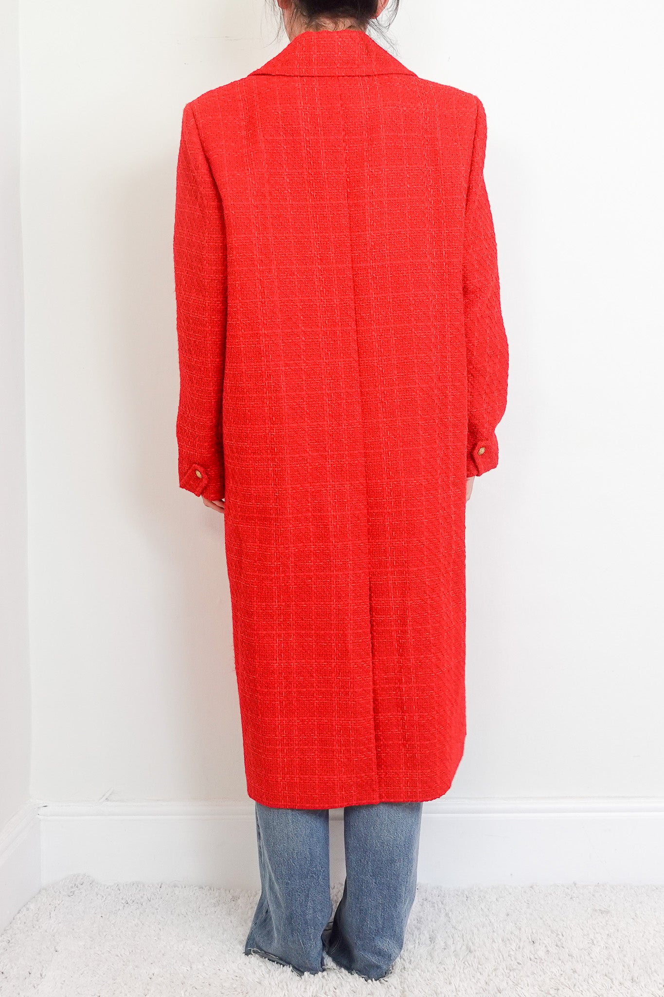 Red boucle coat RRP £700