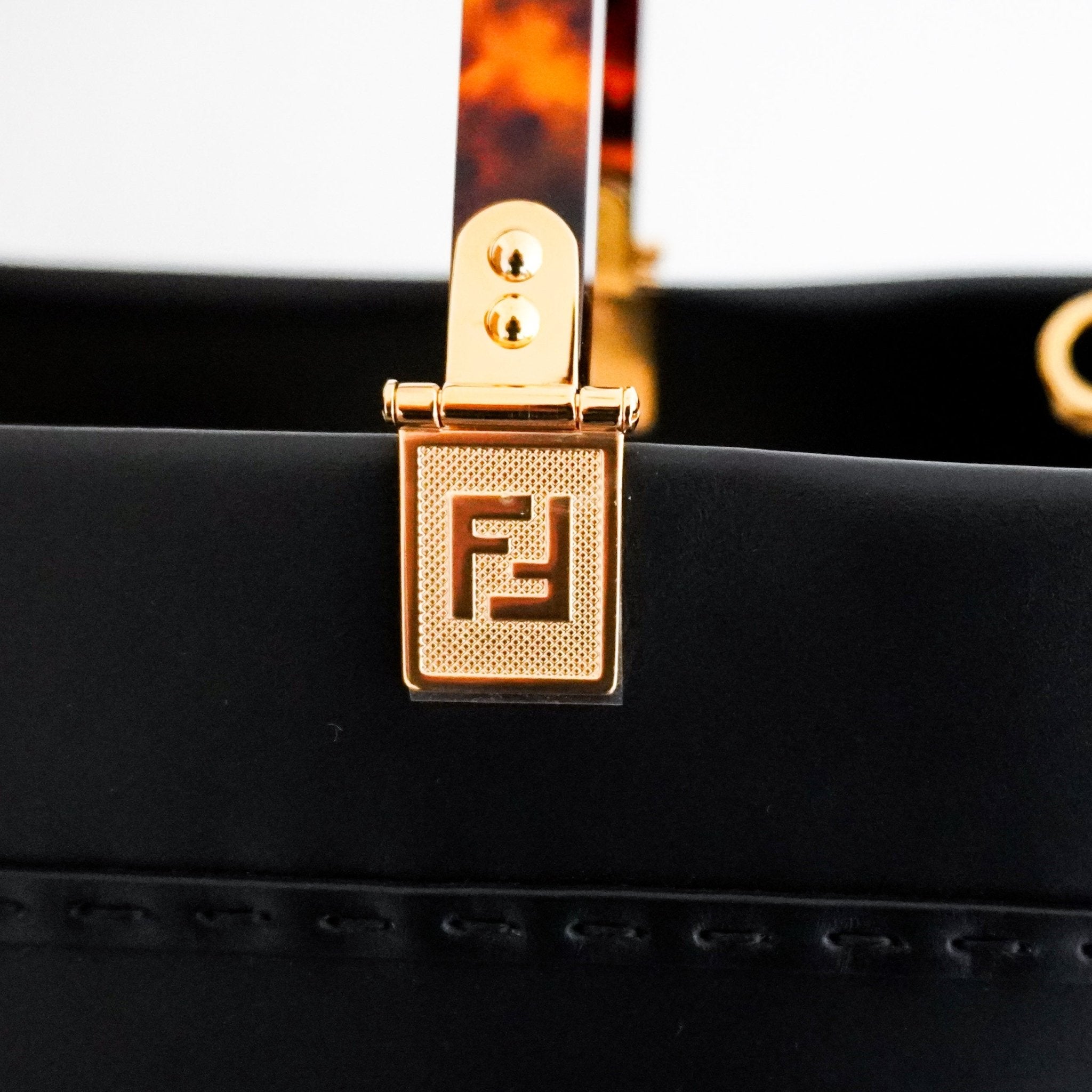 Fendi Sunshine Medium Black Leather Tote Bag RRP £2250 | Authentic Preloved - Reloved Again