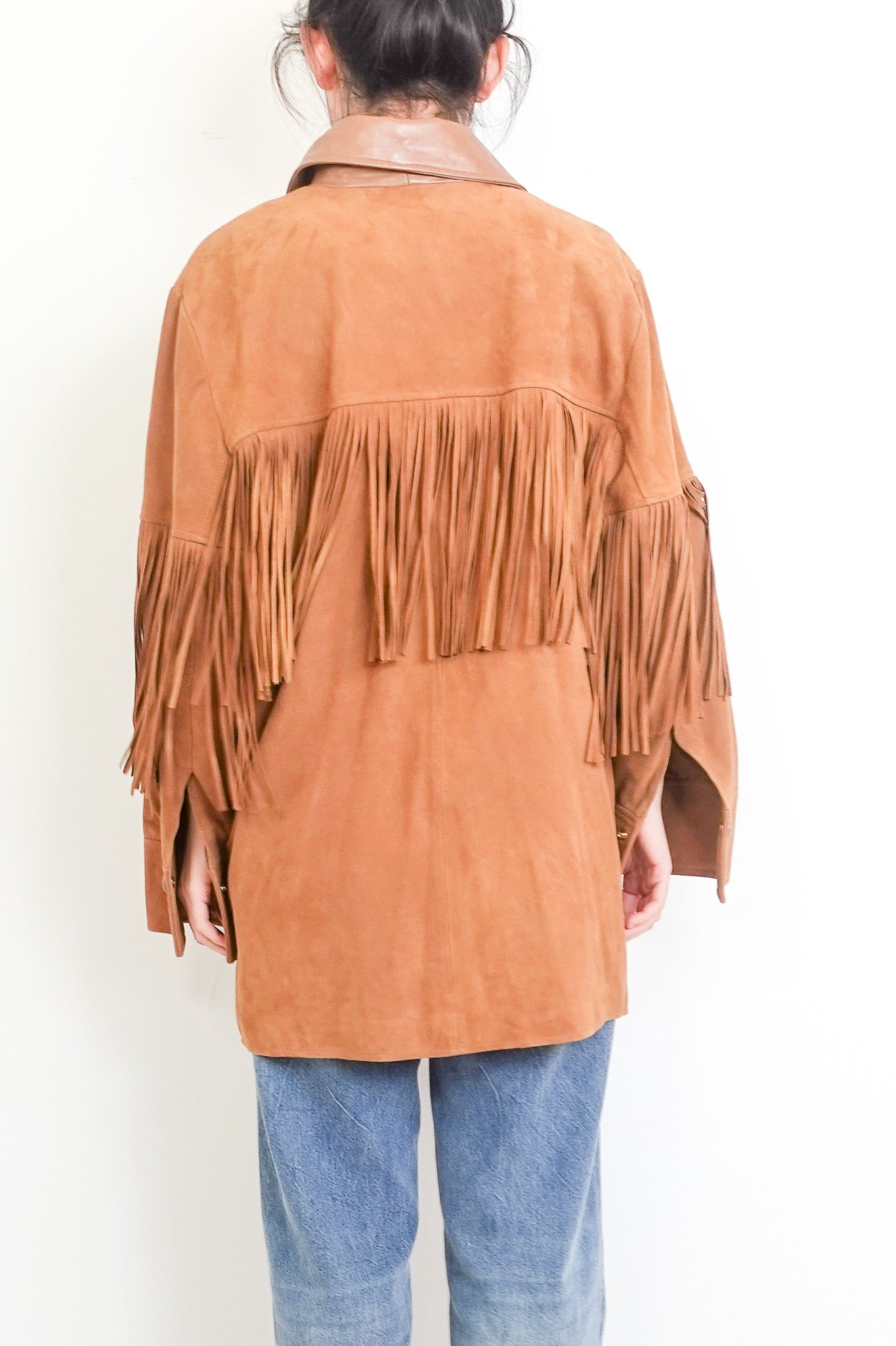 Suede begie fringe jacket RRP £1k