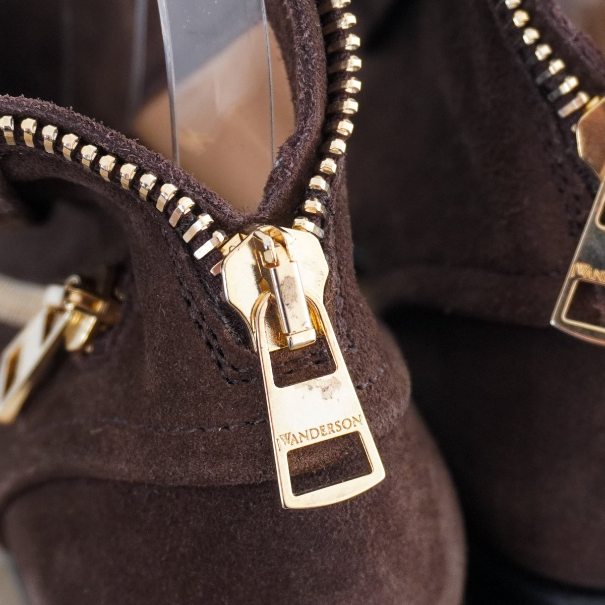 NEW JW Anderson Brown Suede Ankle Boots with Gild Zips (RRP £700) | Authentic Preloved
