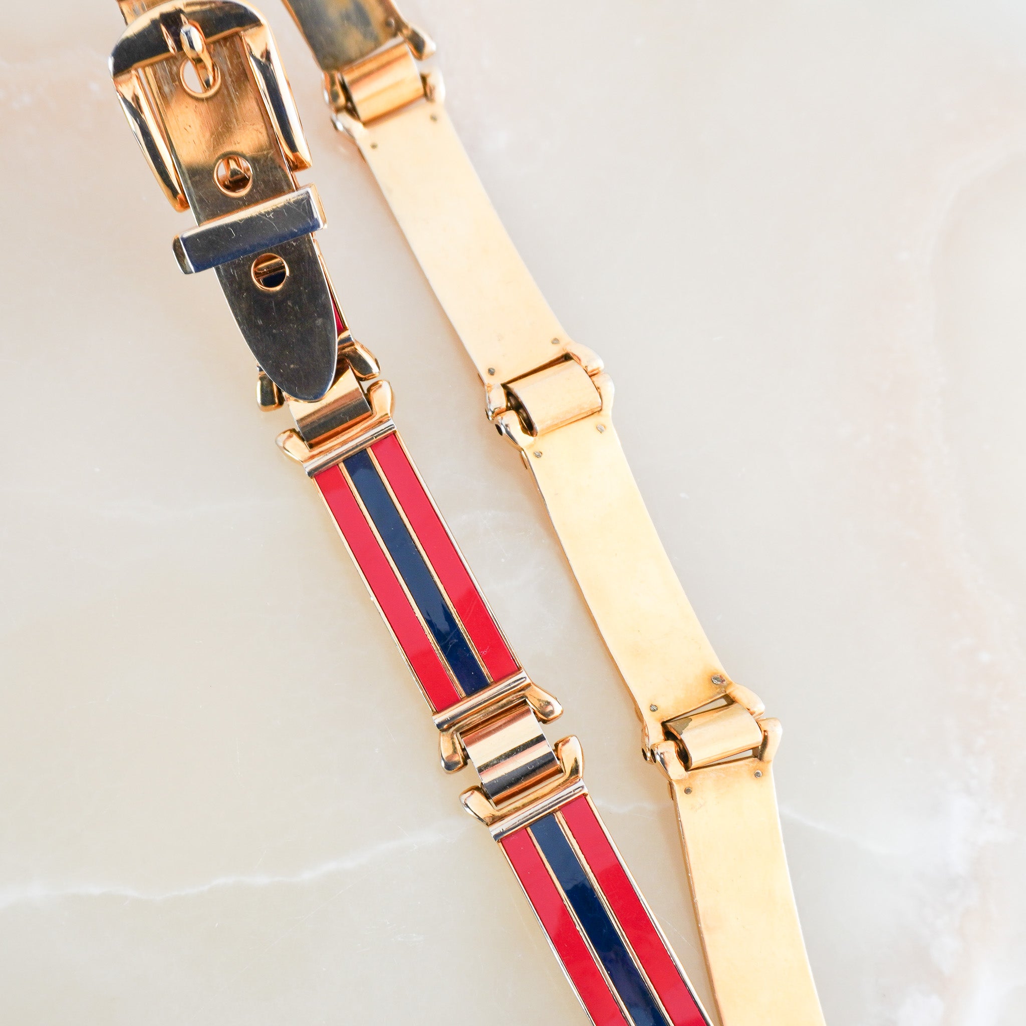 Gucci Vintage Striped Metal Link Belt RRP £595 | Authentic Preloved FINAL SALE - Reloved Again